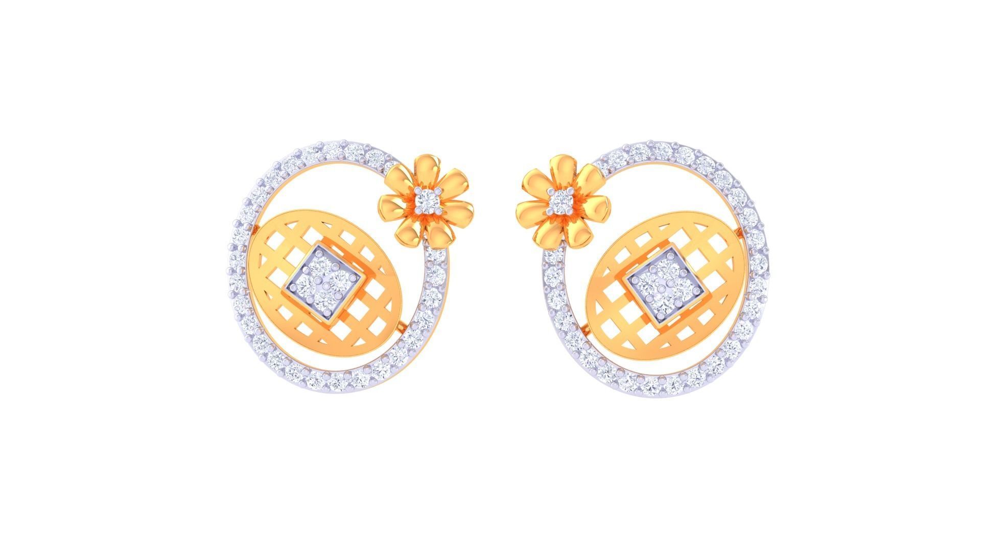 Earring Pendant Set 3dm STL OBJ FBX Renders Details 3D print model_3