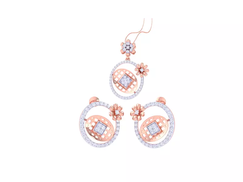 Earring Pendant Set 3dm STL OBJ FBX Renders Details 3D print model_0