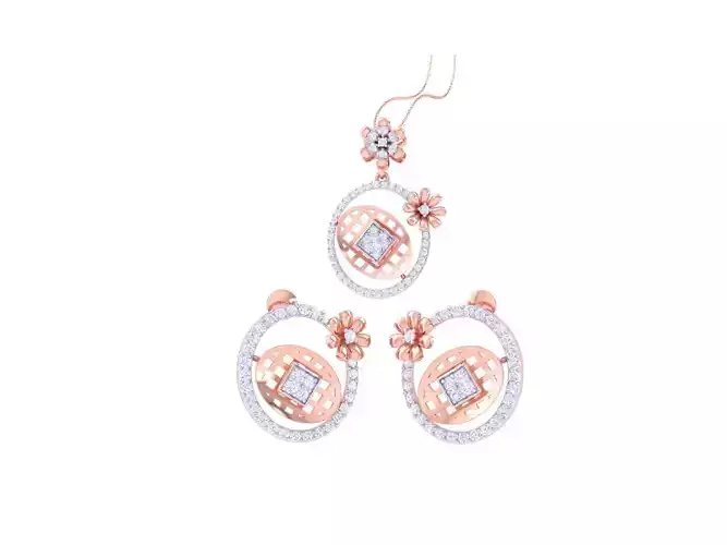 Earring Pendant Set 3dm STL OBJ FBX Renders Details