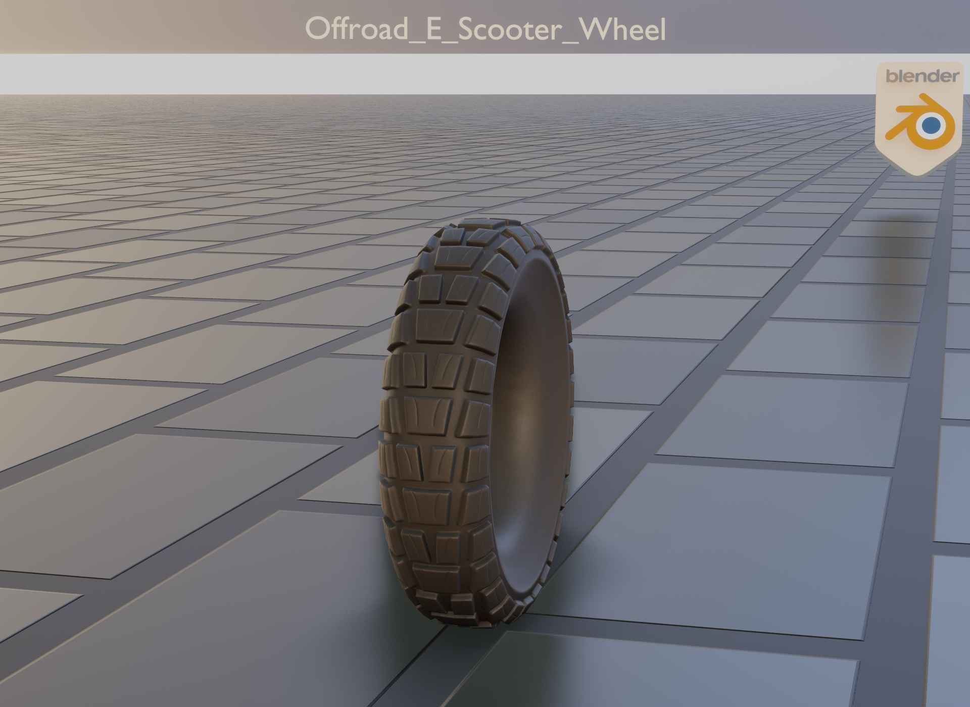  Low-Poly Offroad E-Scooter Wheel Low-poly 3D model_70