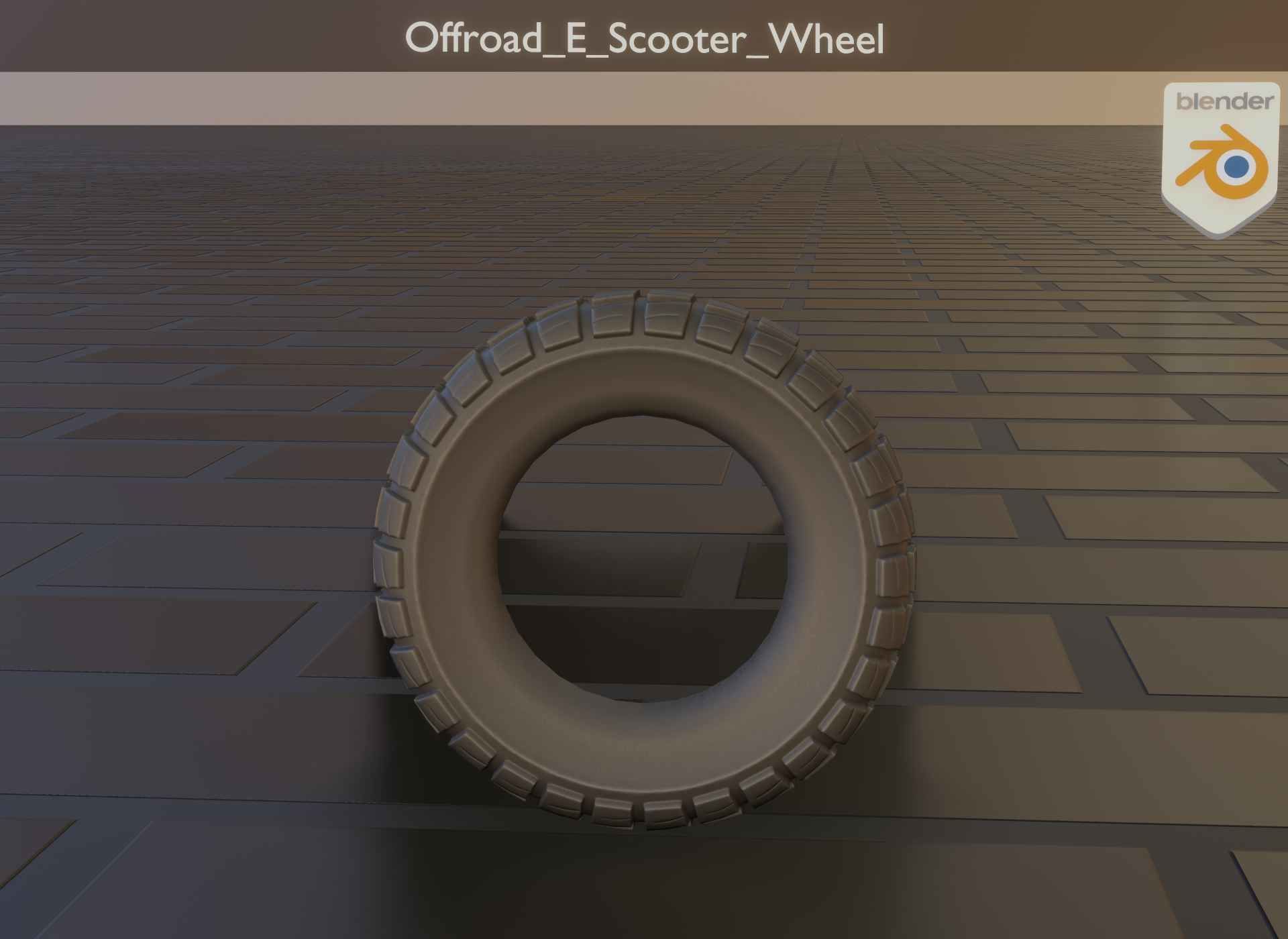  Low-Poly Offroad E-Scooter Wheel Low-poly 3D model_23