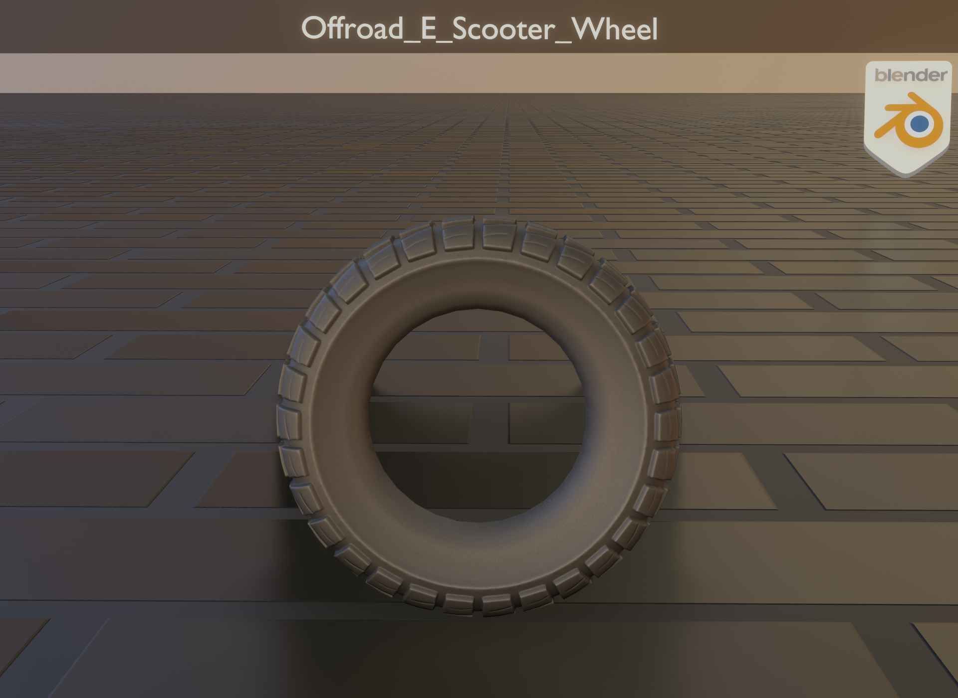  Low-Poly Offroad E-Scooter Wheel Low-poly 3D model_25