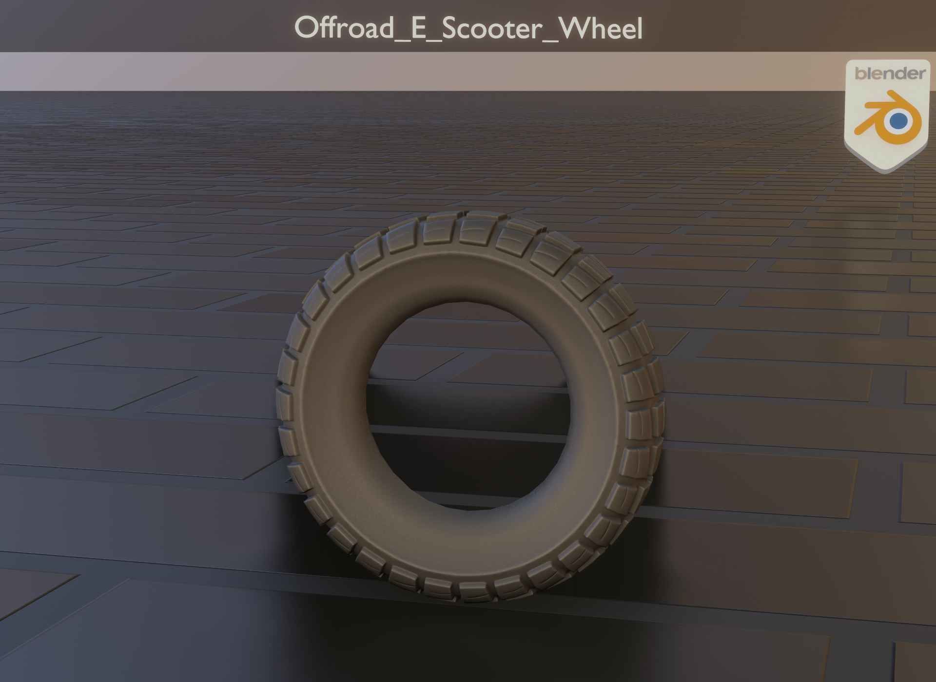  Low-Poly Offroad E-Scooter Wheel Low-poly 3D model_21