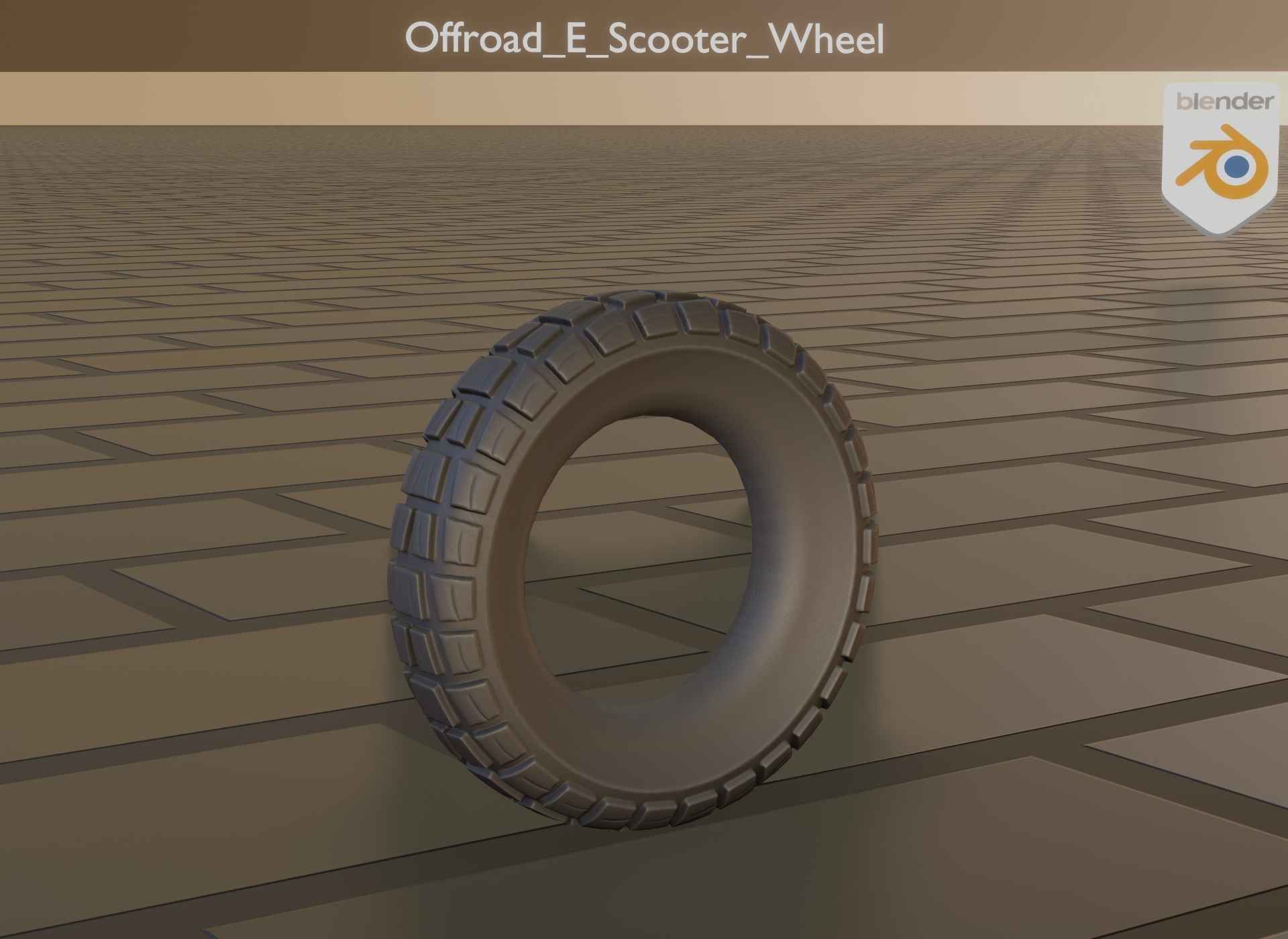  Low-Poly Offroad E-Scooter Wheel Low-poly 3D model_33