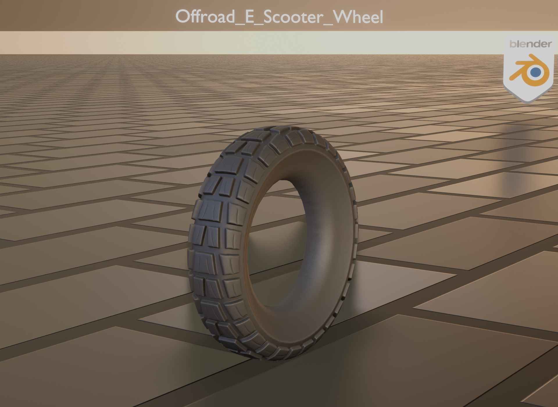  Low-Poly Offroad E-Scooter Wheel Low-poly 3D model_38