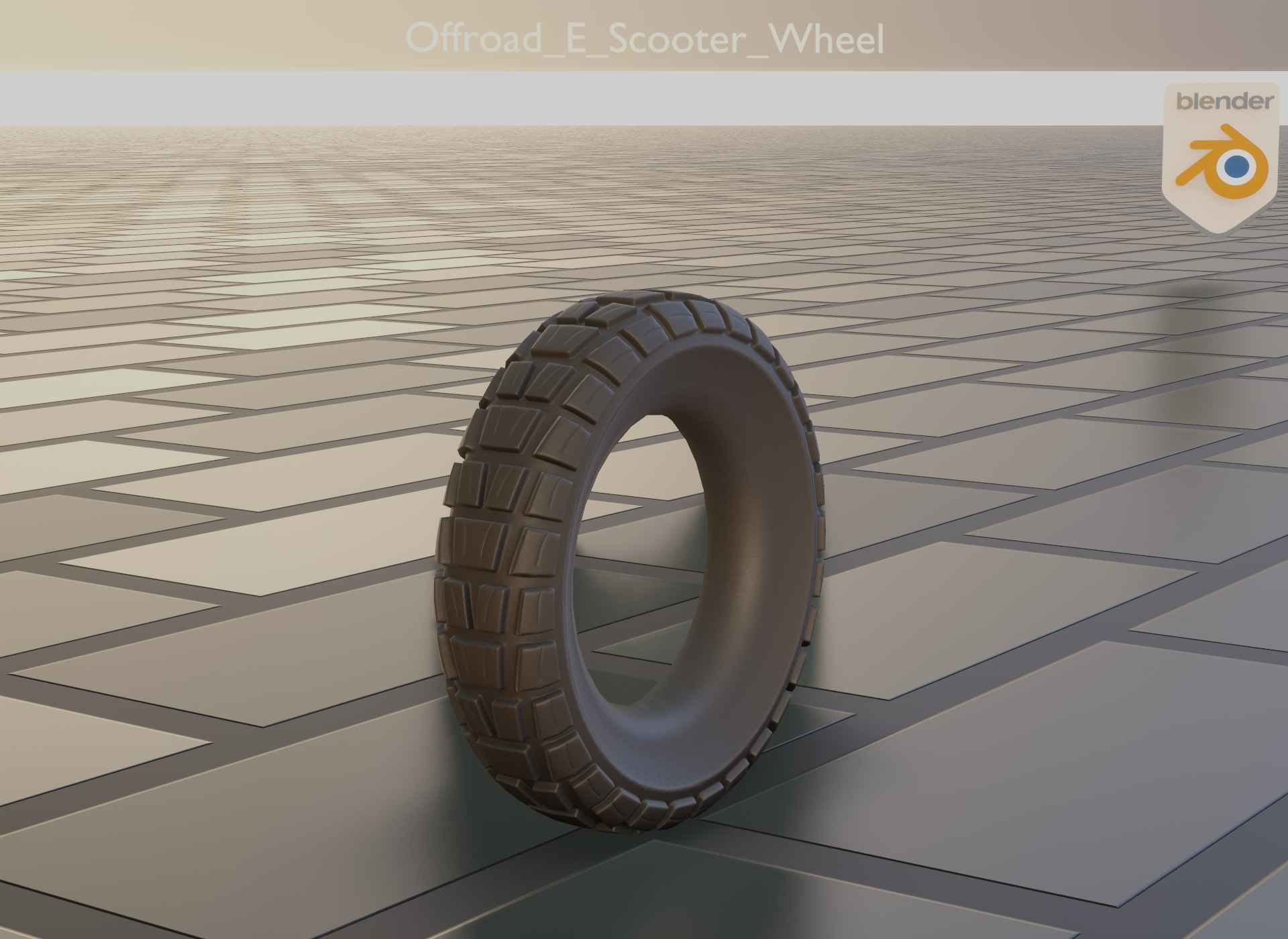  Low-Poly Offroad E-Scooter Wheel Low-poly 3D model_26