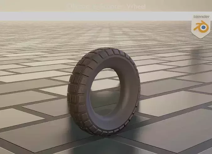 Low-Poly Offroad E-Scooter Wheel Low-poly 3D model 5