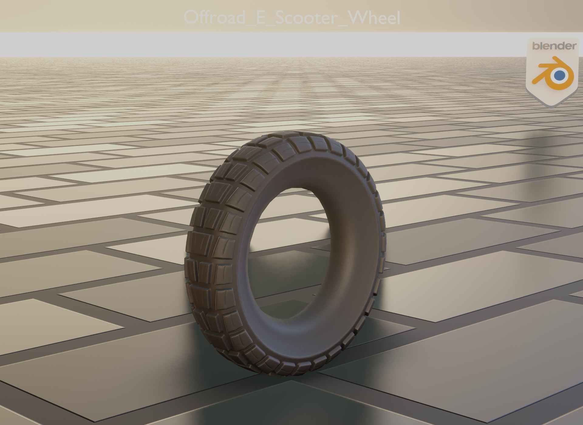  Low-Poly Offroad E-Scooter Wheel Low-poly 3D model_4
