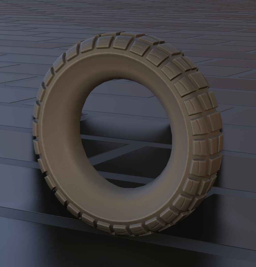  Low-Poly Offroad E-Scooter Wheel Low-poly 3D model_77