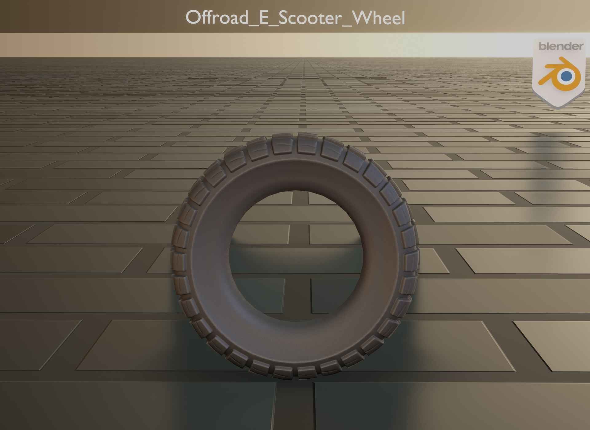  Low-Poly Offroad E-Scooter Wheel Low-poly 3D model_65
