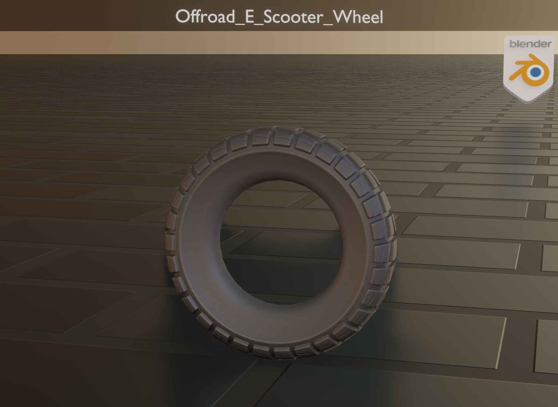  Low-Poly Offroad E-Scooter Wheel Low-poly 3D model_62