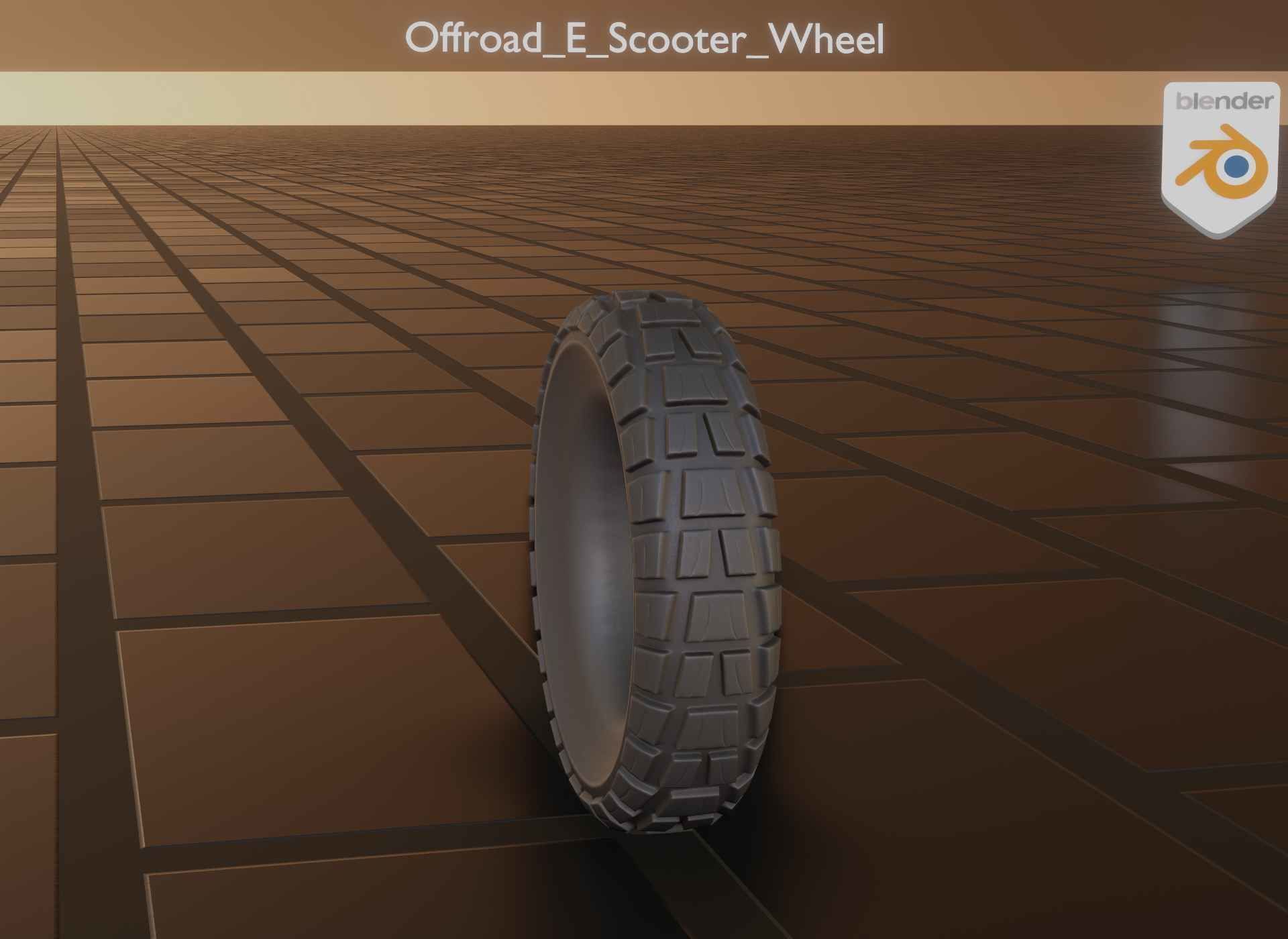  Low-Poly Offroad E-Scooter Wheel Low-poly 3D model_49