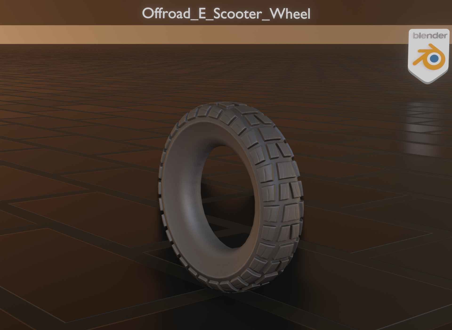  Low-Poly Offroad E-Scooter Wheel Low-poly 3D model_54