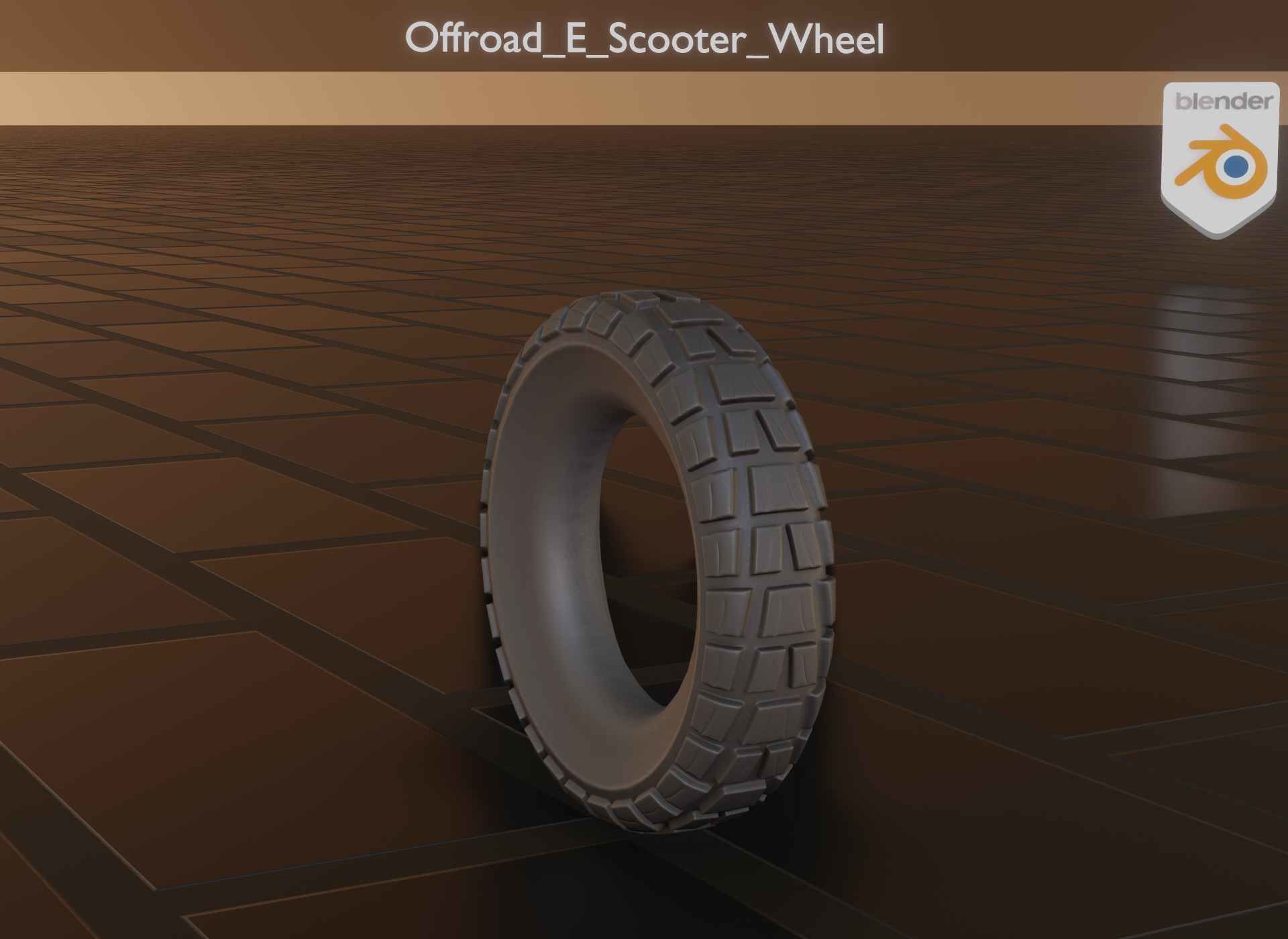  Low-Poly Offroad E-Scooter Wheel Low-poly 3D model_52