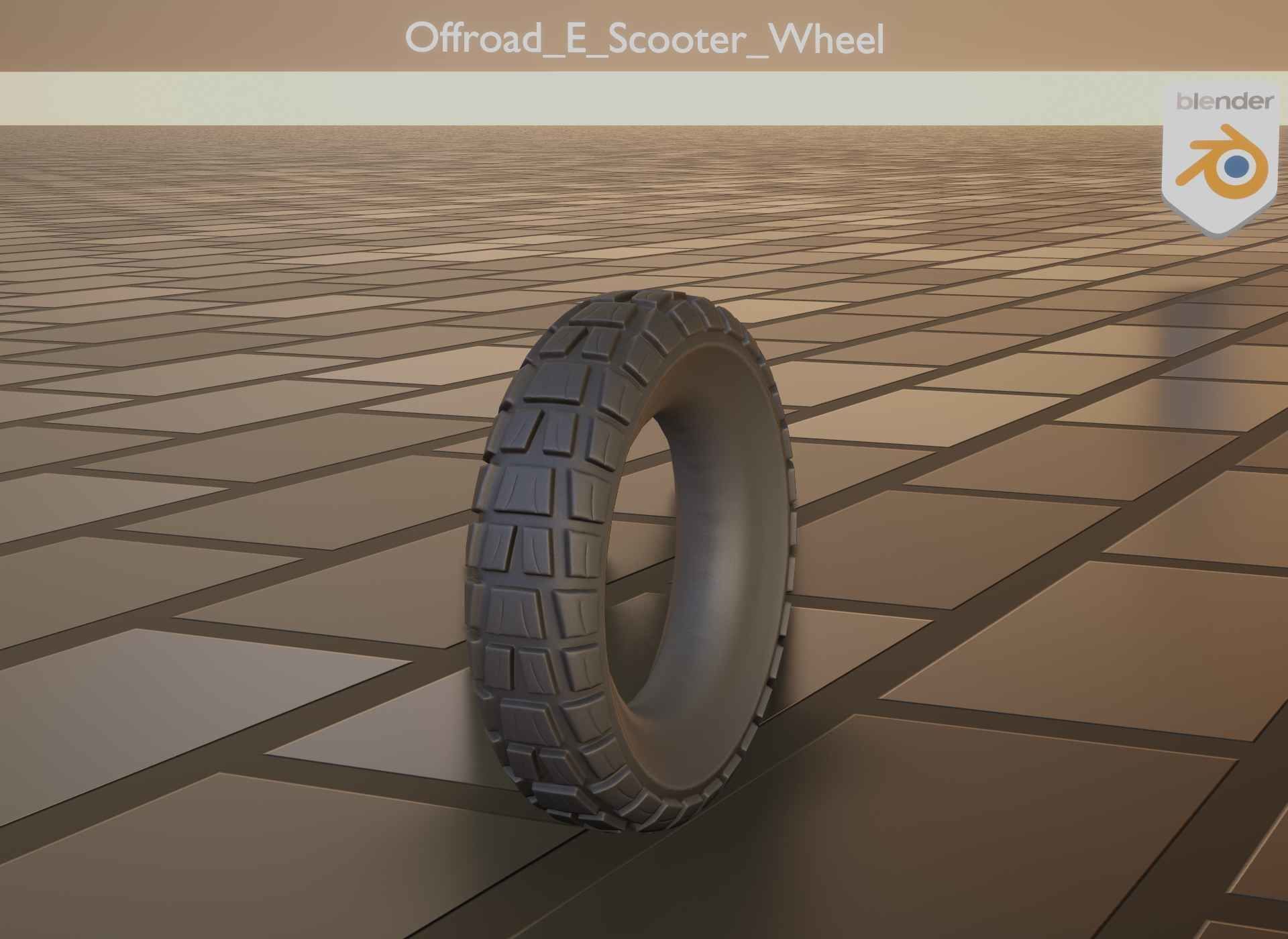  Low-Poly Offroad E-Scooter Wheel Low-poly 3D model_40