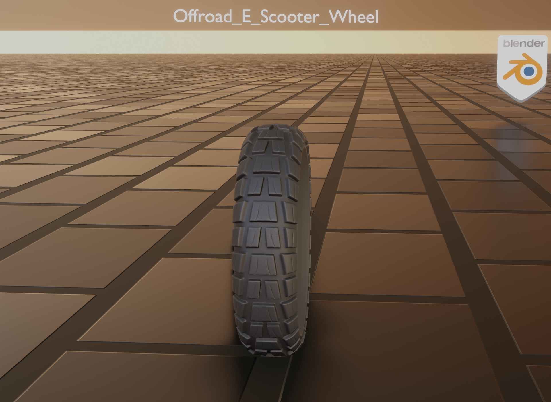  Low-Poly Offroad E-Scooter Wheel Low-poly 3D model_44