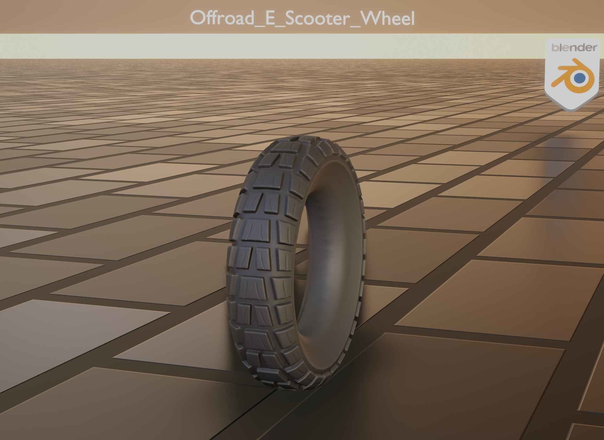  Low-Poly Offroad E-Scooter Wheel Low-poly 3D model_41