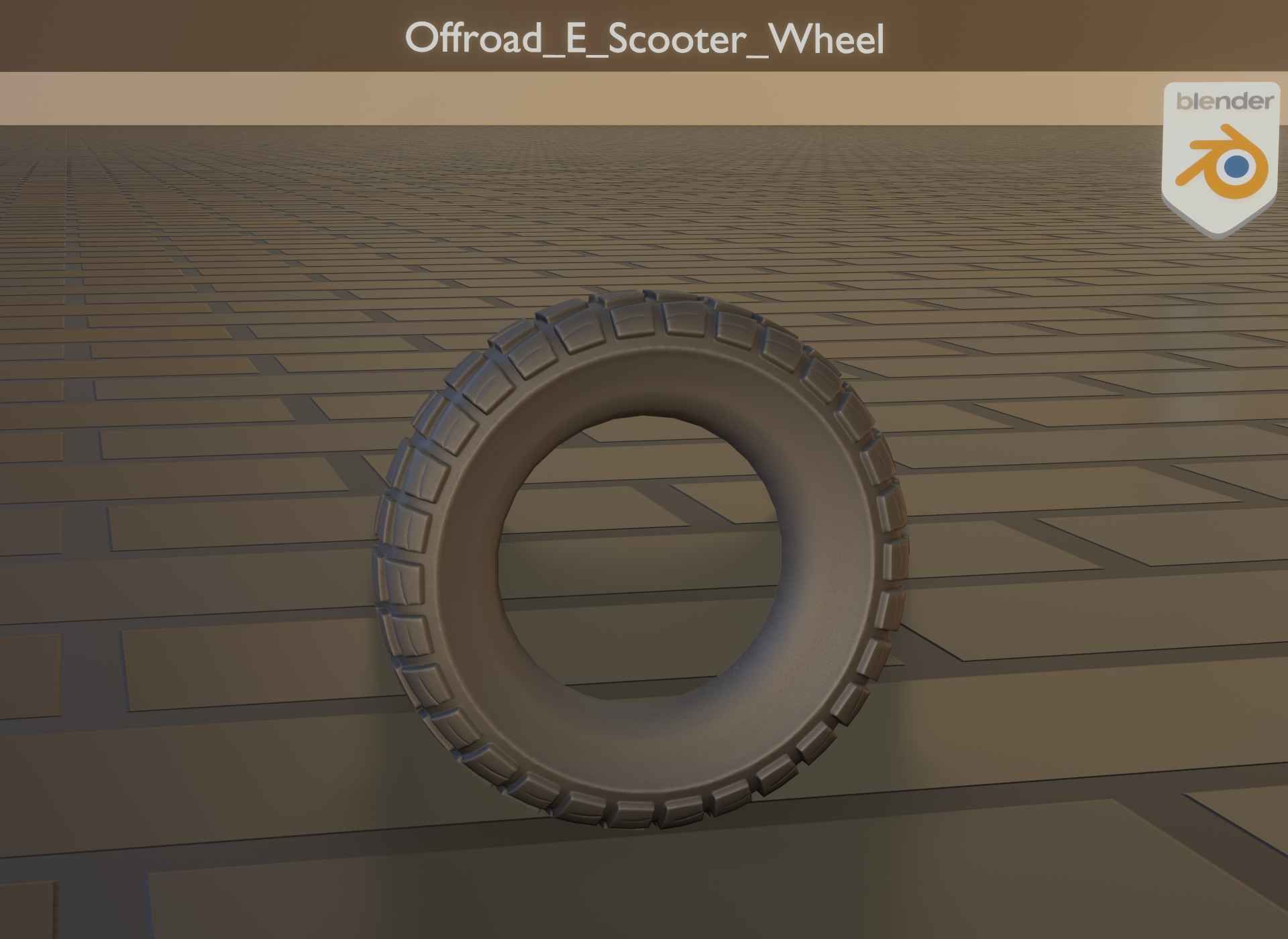  Low-Poly Offroad E-Scooter Wheel Low-poly 3D model_29