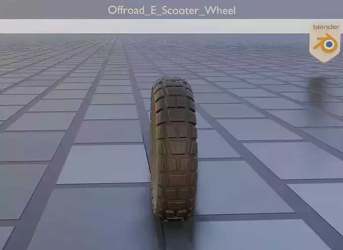 Low-Poly Offroad E-Scooter Wheel Low-poly 3D model 7