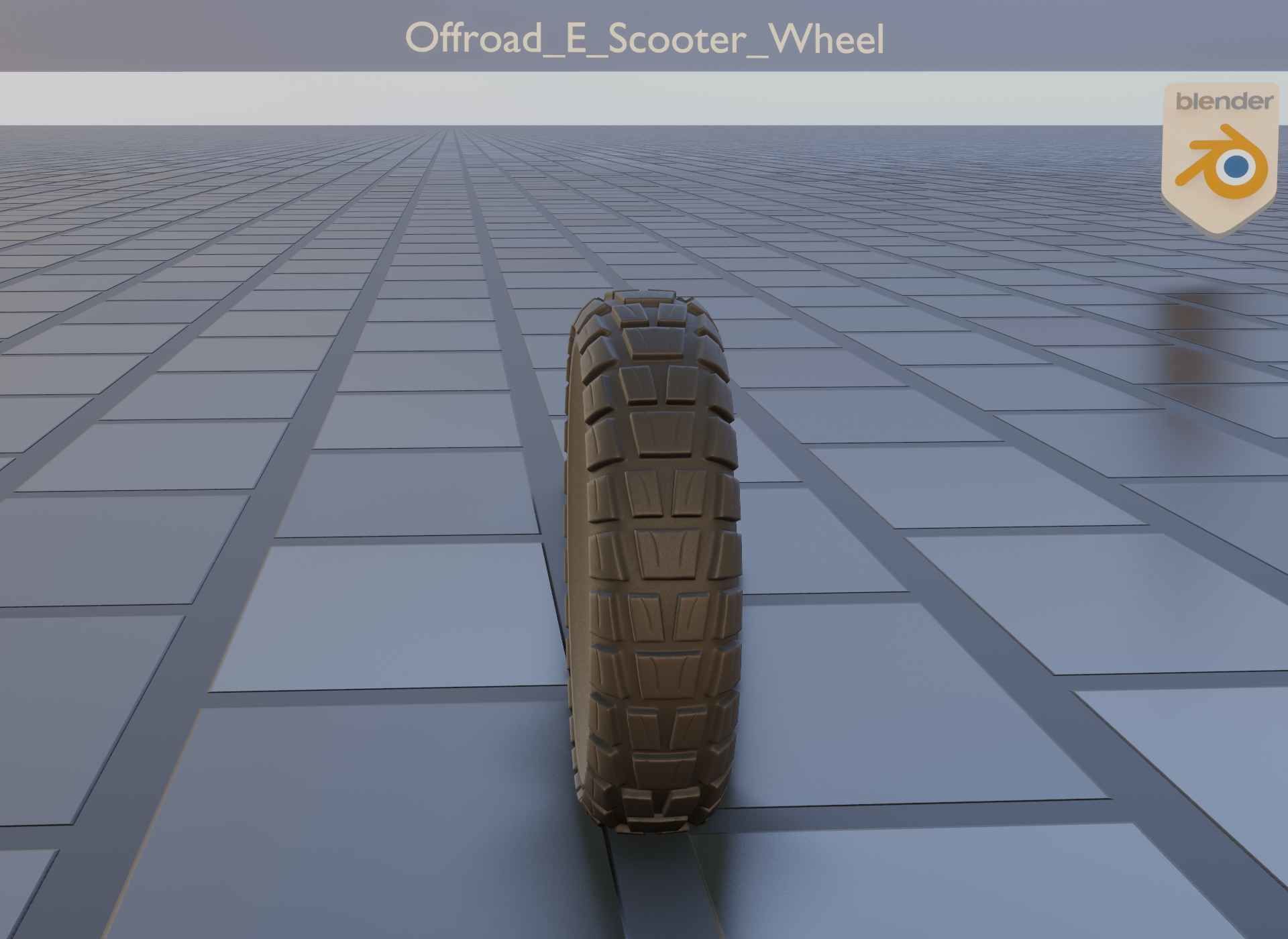  Low-Poly Offroad E-Scooter Wheel Low-poly 3D model_6