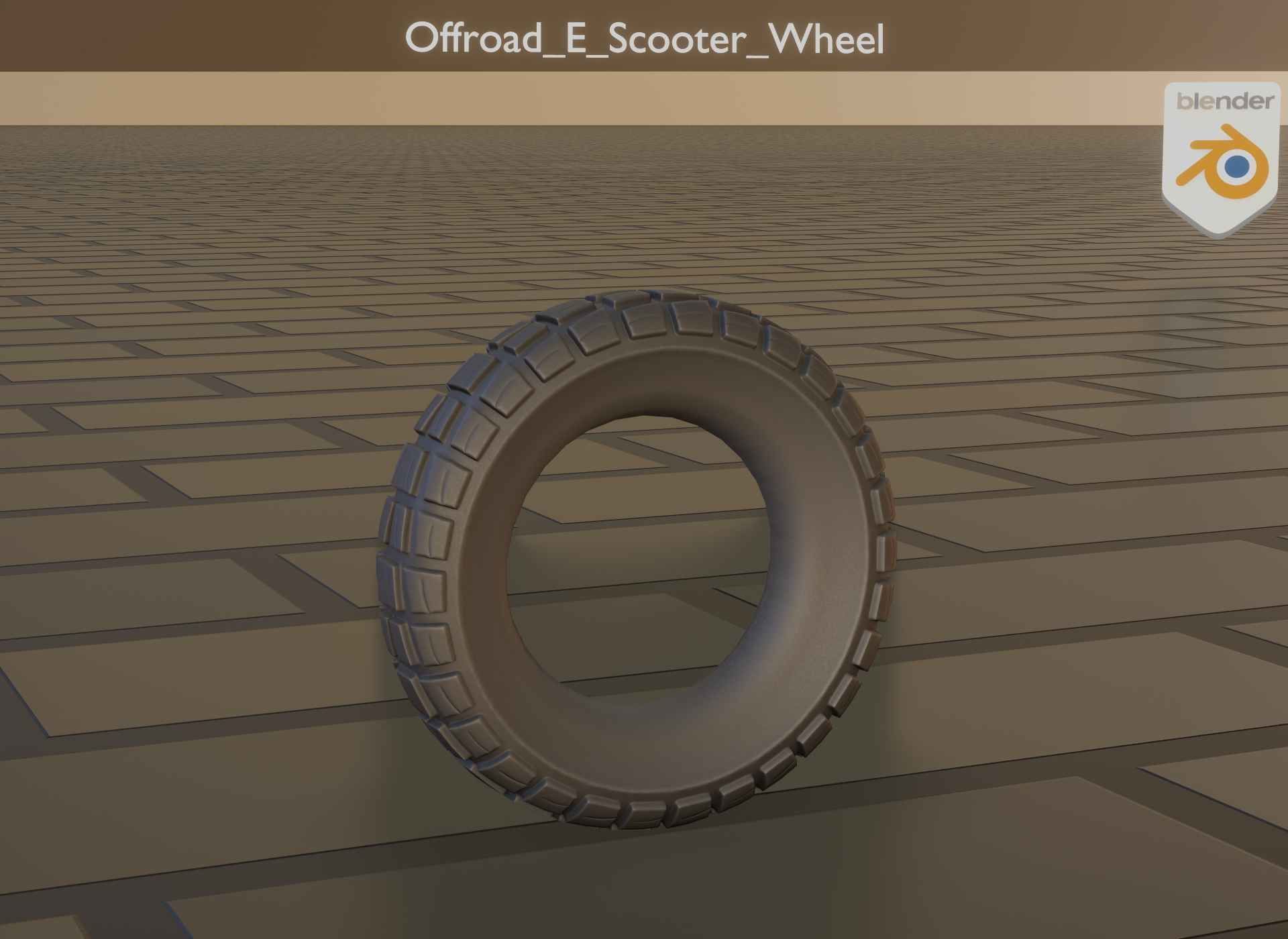  Low-Poly Offroad E-Scooter Wheel Low-poly 3D model_31