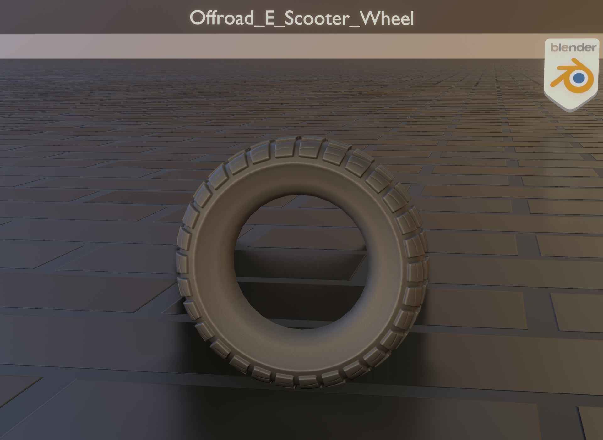 Low-Poly Offroad E-Scooter Wheel Low-poly 3D model_22