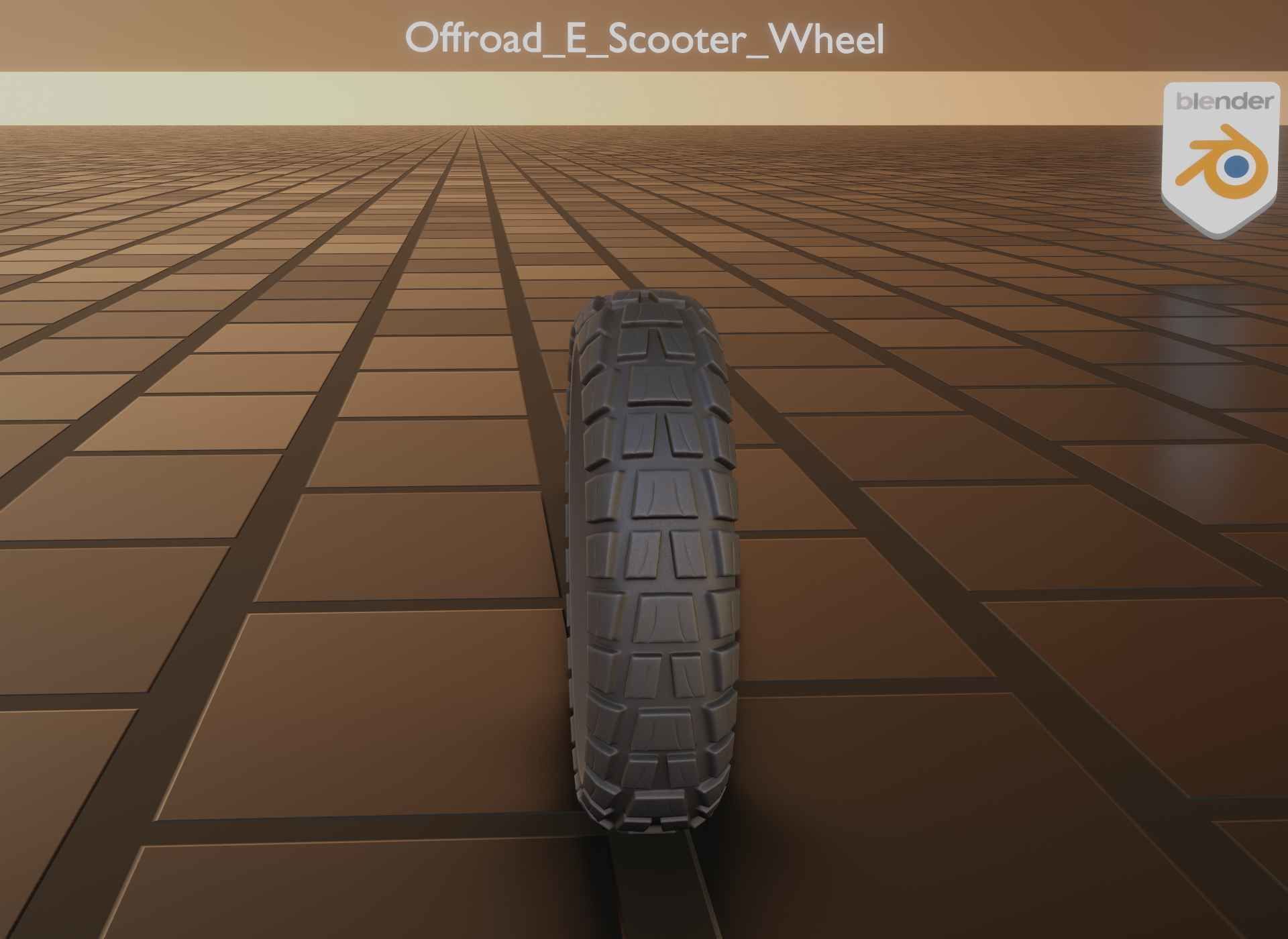  Low-Poly Offroad E-Scooter Wheel Low-poly 3D model_46