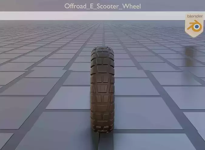 Low-Poly Offroad E-Scooter Wheel Low-poly 3D model 6