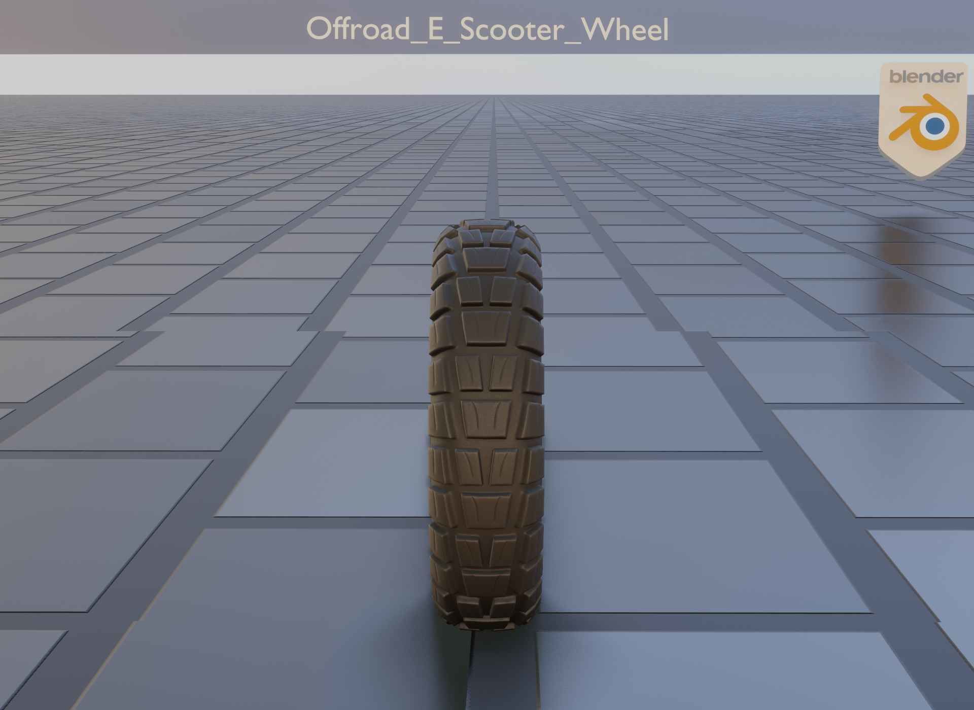  Low-Poly Offroad E-Scooter Wheel Low-poly 3D model_5
