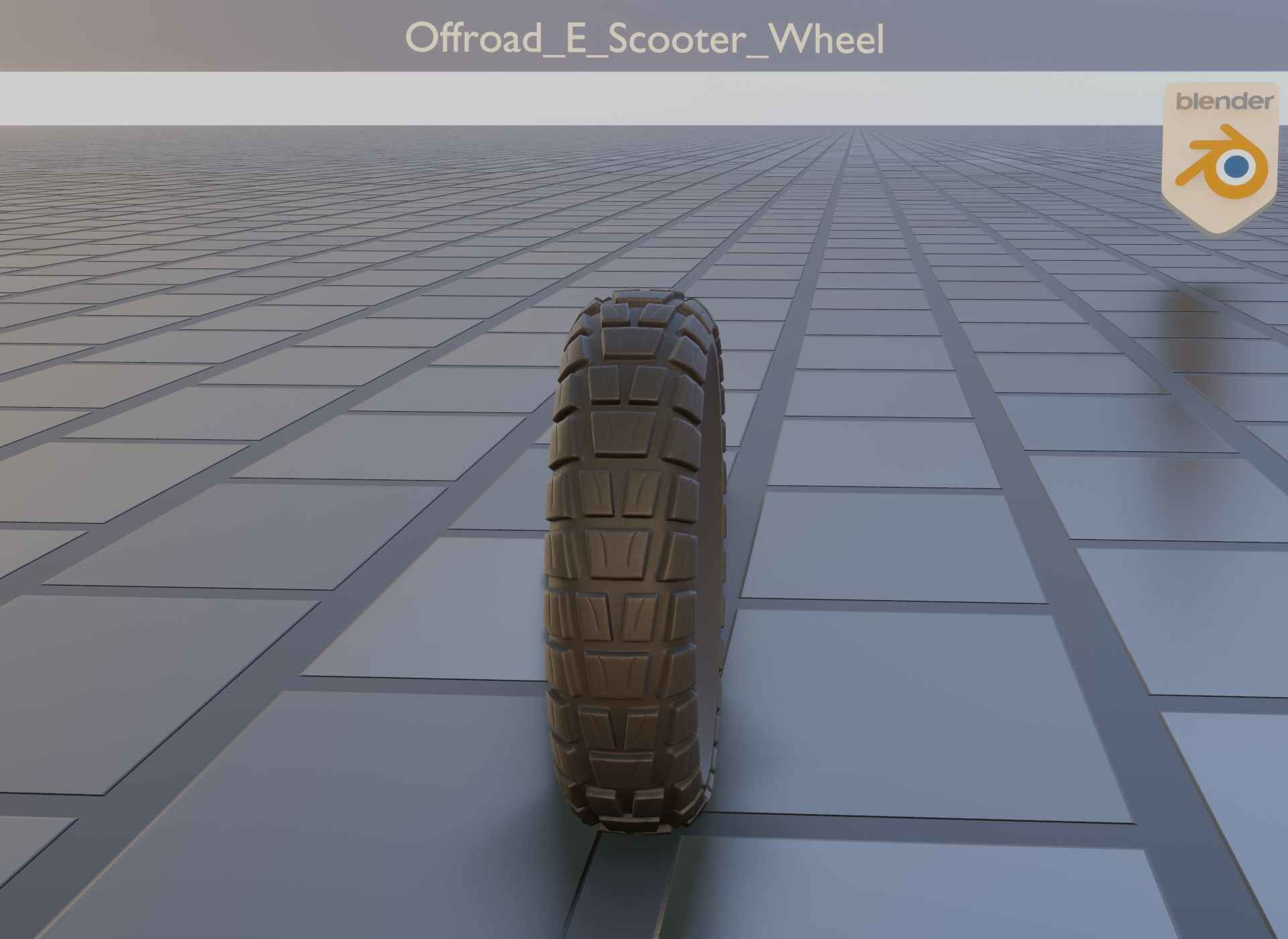  Low-Poly Offroad E-Scooter Wheel Low-poly 3D model_76