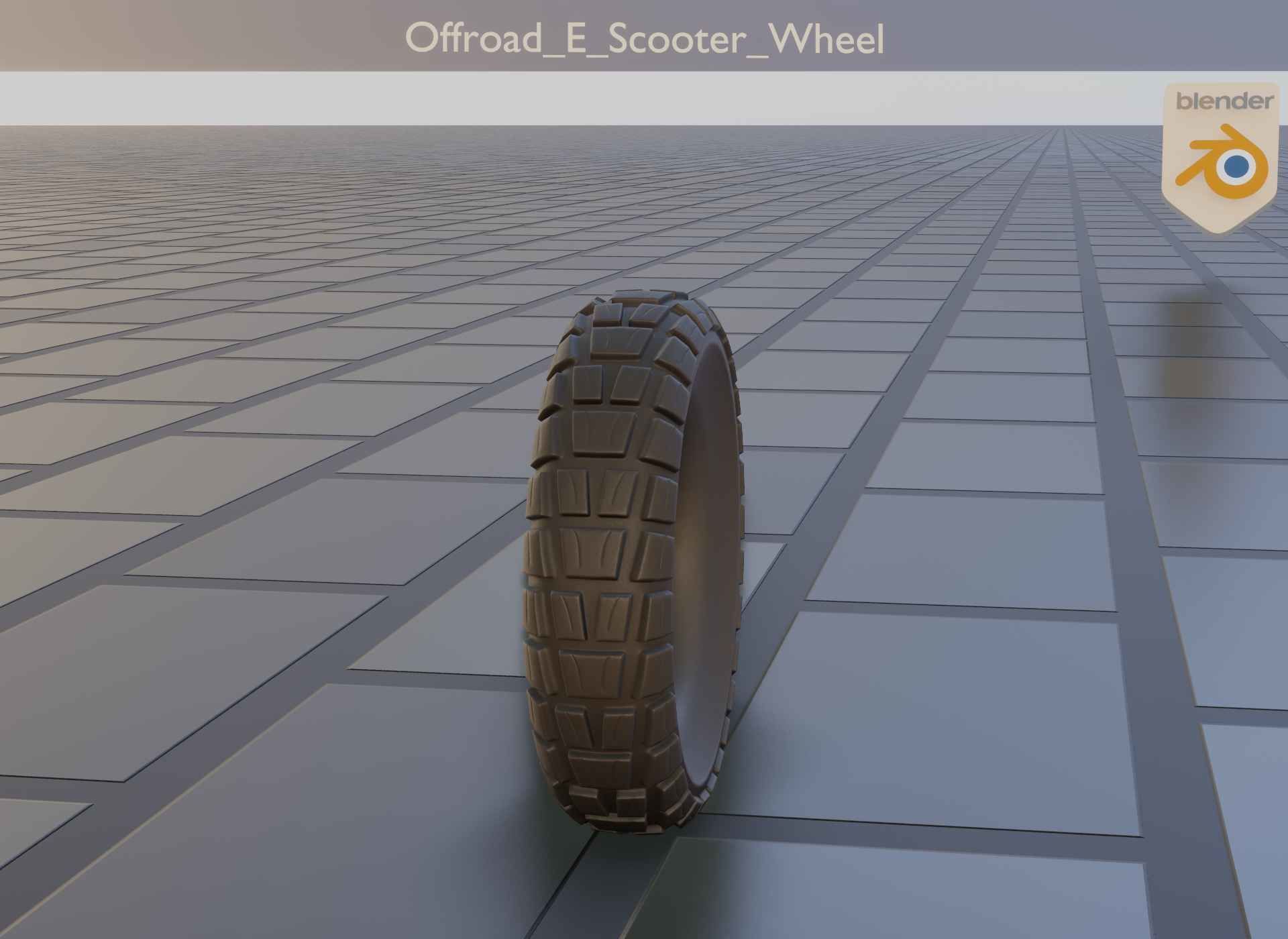  Low-Poly Offroad E-Scooter Wheel Low-poly 3D model_75