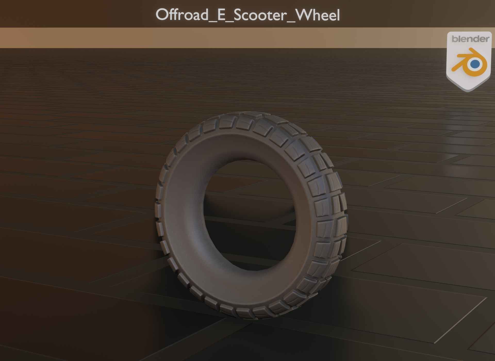  Low-Poly Offroad E-Scooter Wheel Low-poly 3D model_58
