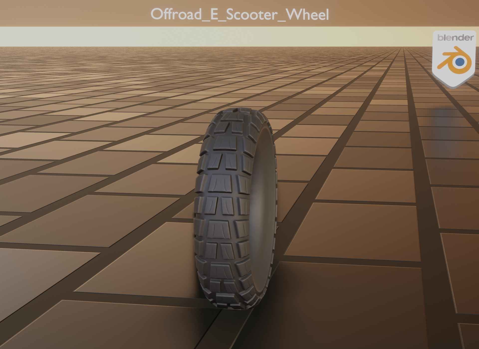  Low-Poly Offroad E-Scooter Wheel Low-poly 3D model_43