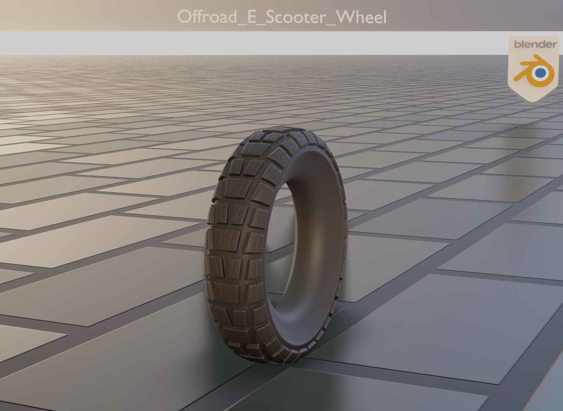  Low-Poly Offroad E-Scooter Wheel Low-poly 3D model_48