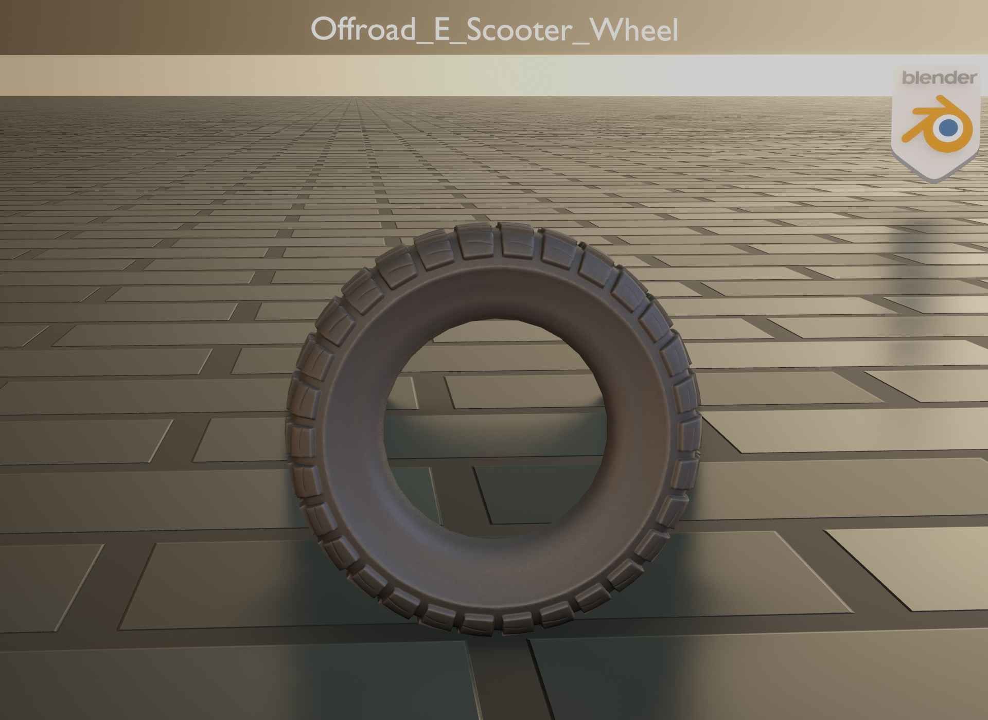  Low-Poly Offroad E-Scooter Wheel Low-poly 3D model_66