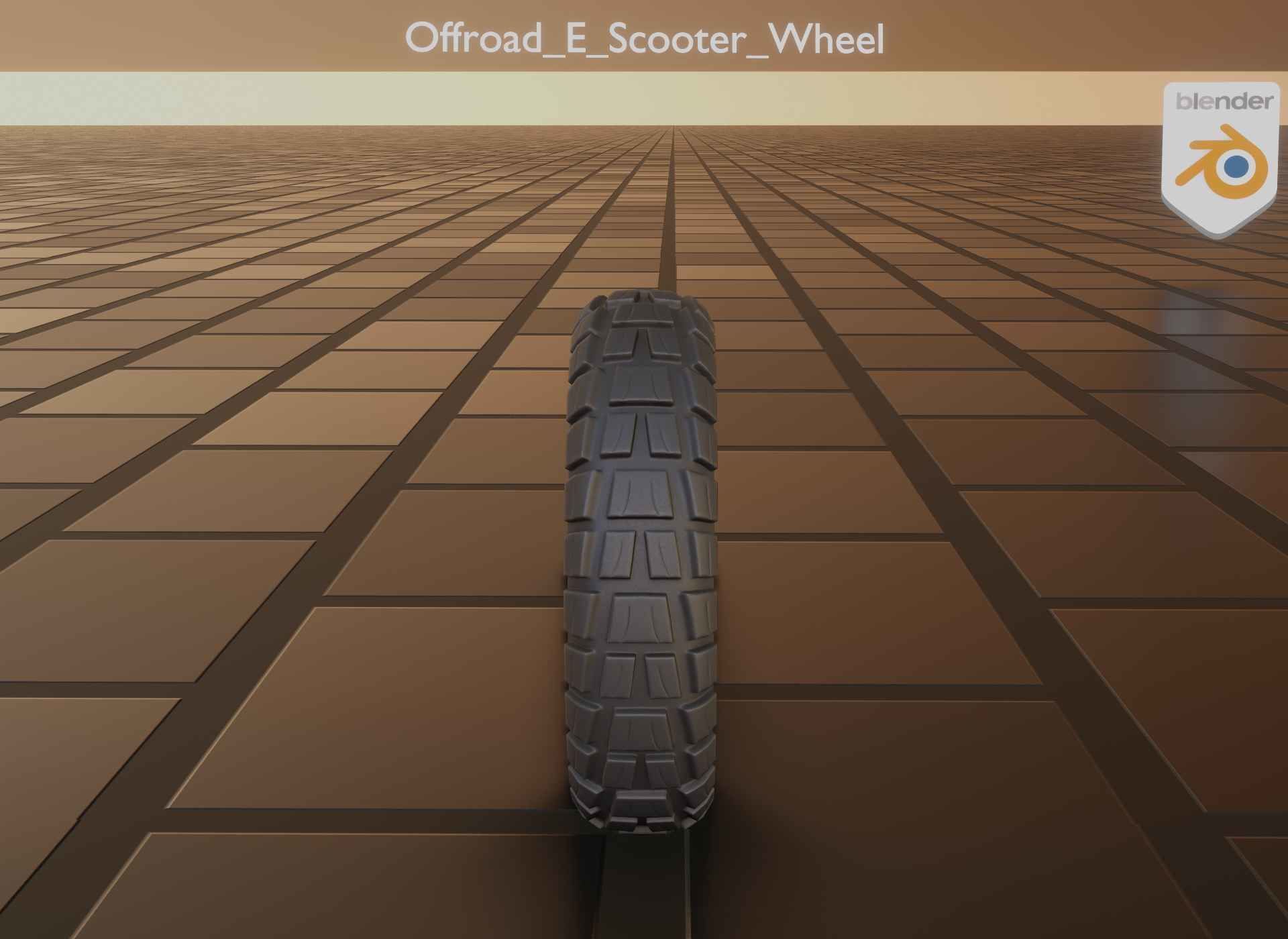  Low-Poly Offroad E-Scooter Wheel Low-poly 3D model_45