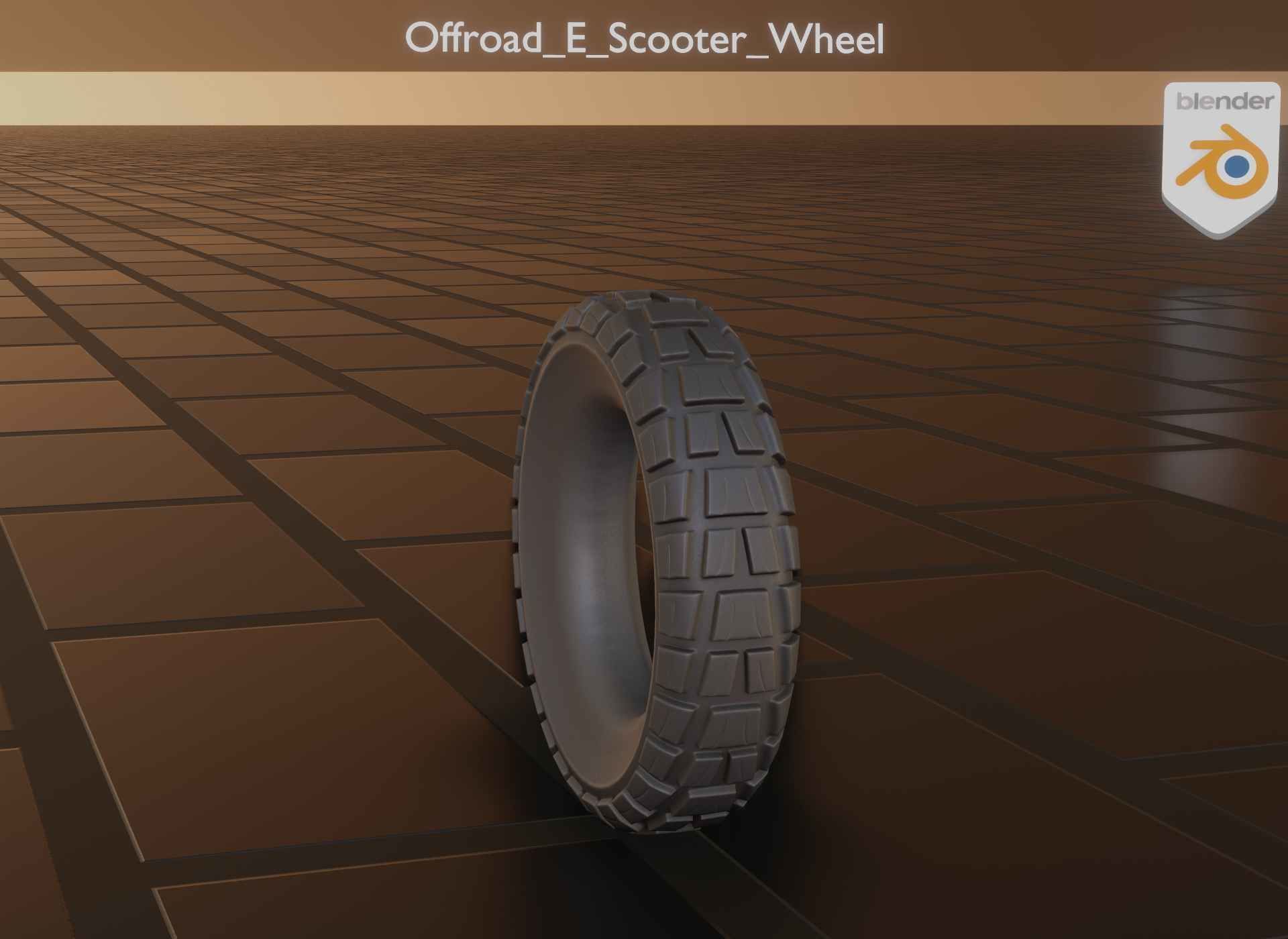  Low-Poly Offroad E-Scooter Wheel Low-poly 3D model_50