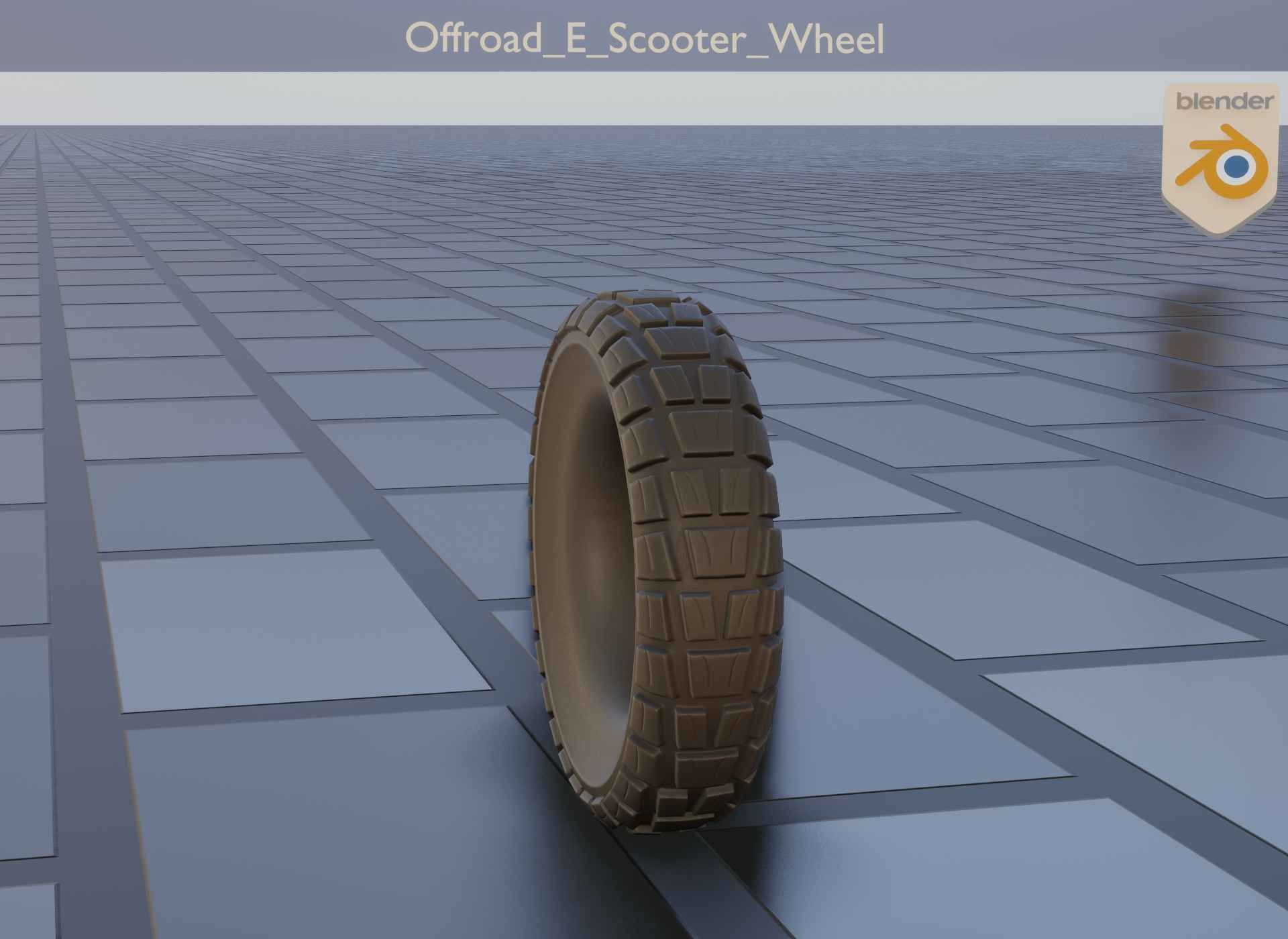  Low-Poly Offroad E-Scooter Wheel Low-poly 3D model_8