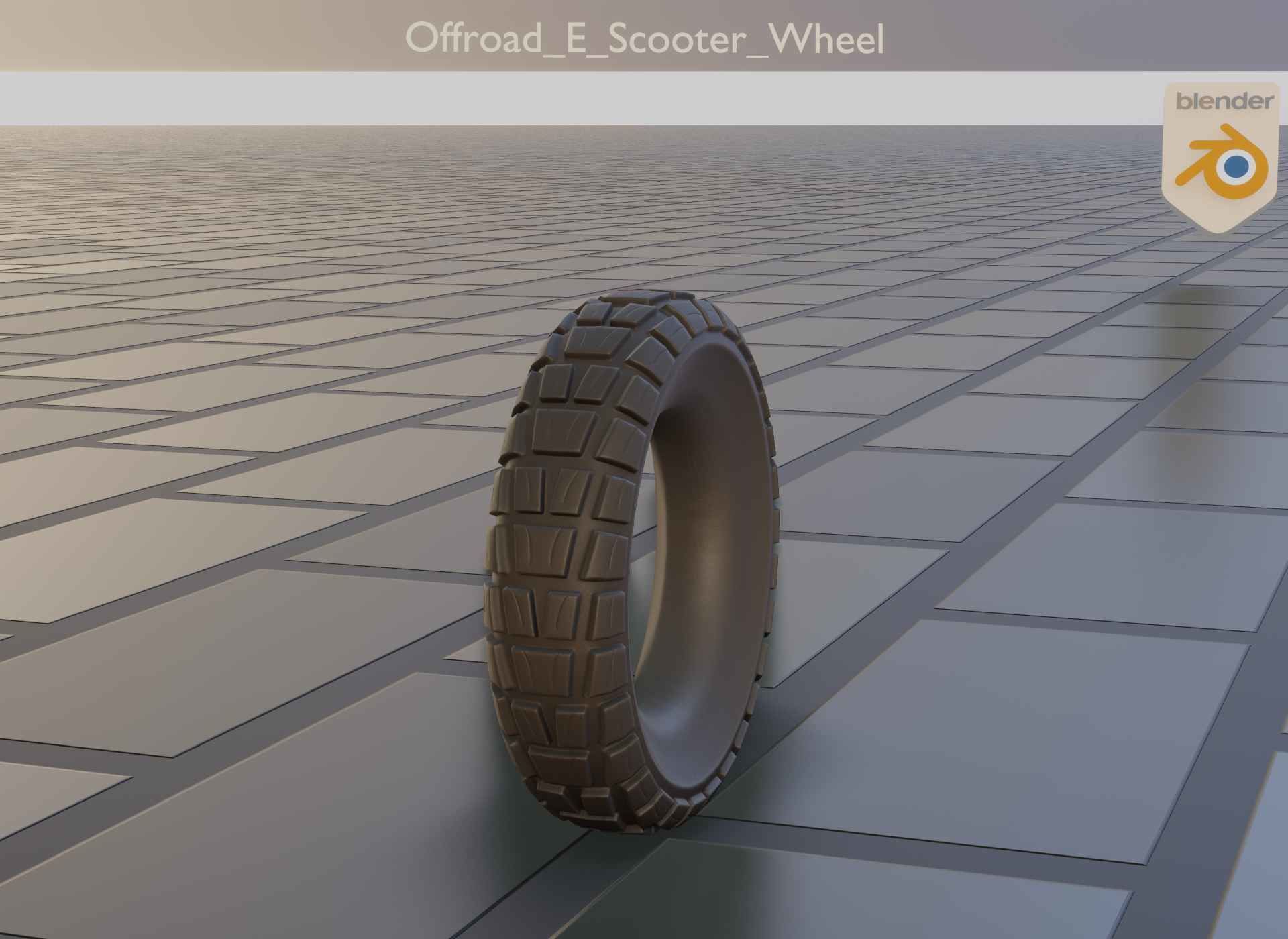  Low-Poly Offroad E-Scooter Wheel Low-poly 3D model_59