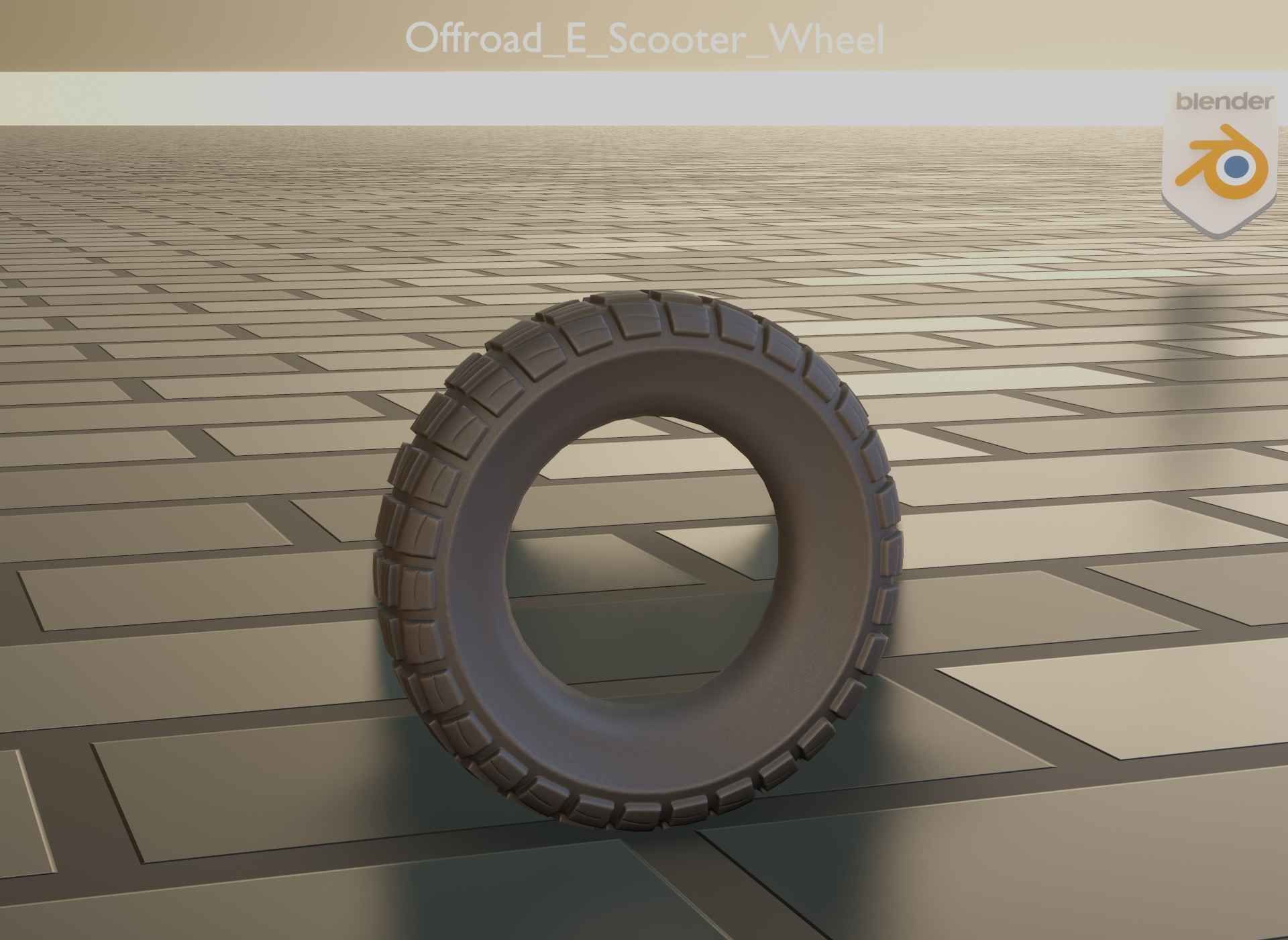  Low-Poly Offroad E-Scooter Wheel Low-poly 3D model_69