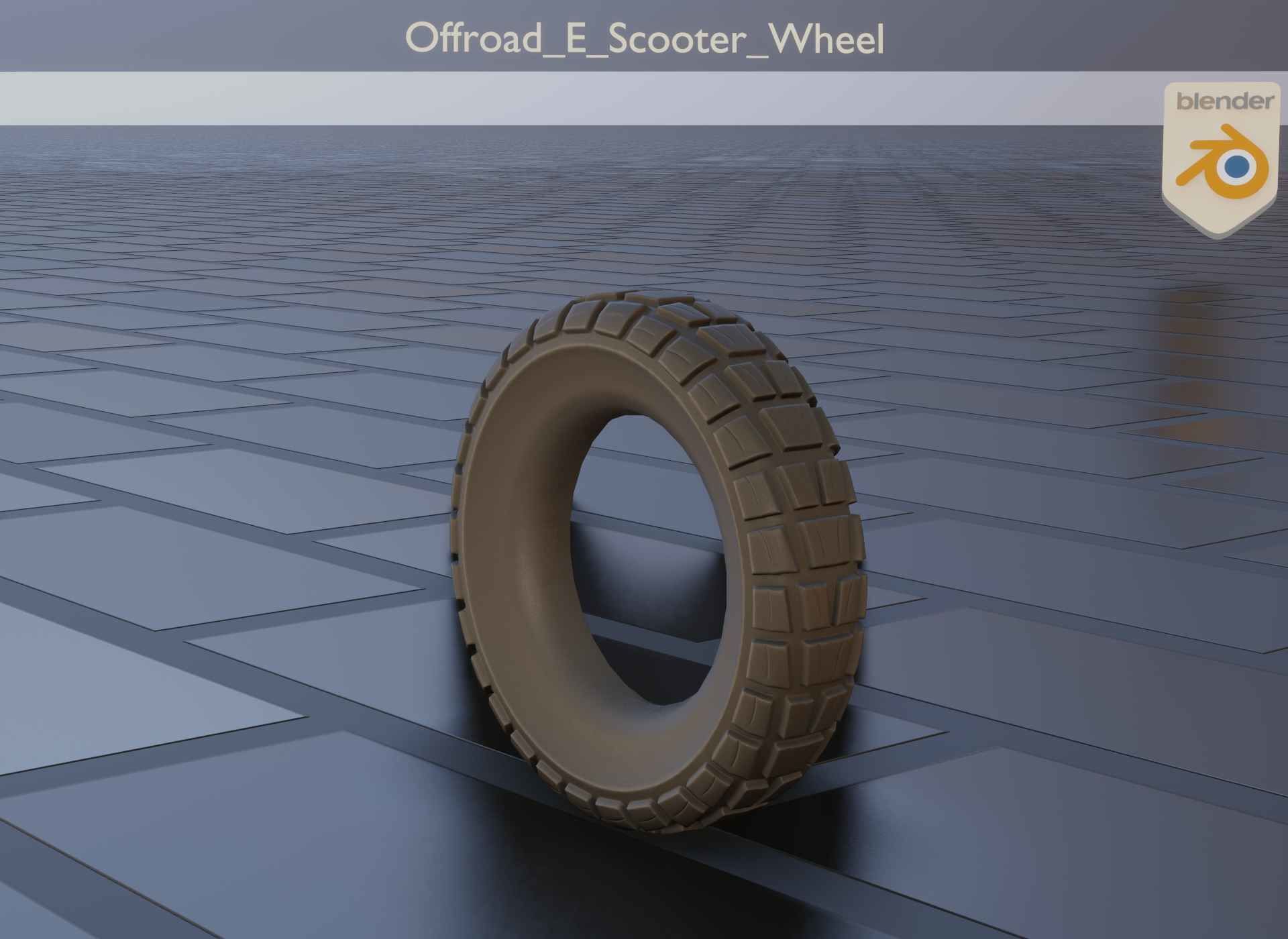  Low-Poly Offroad E-Scooter Wheel Low-poly 3D model_13