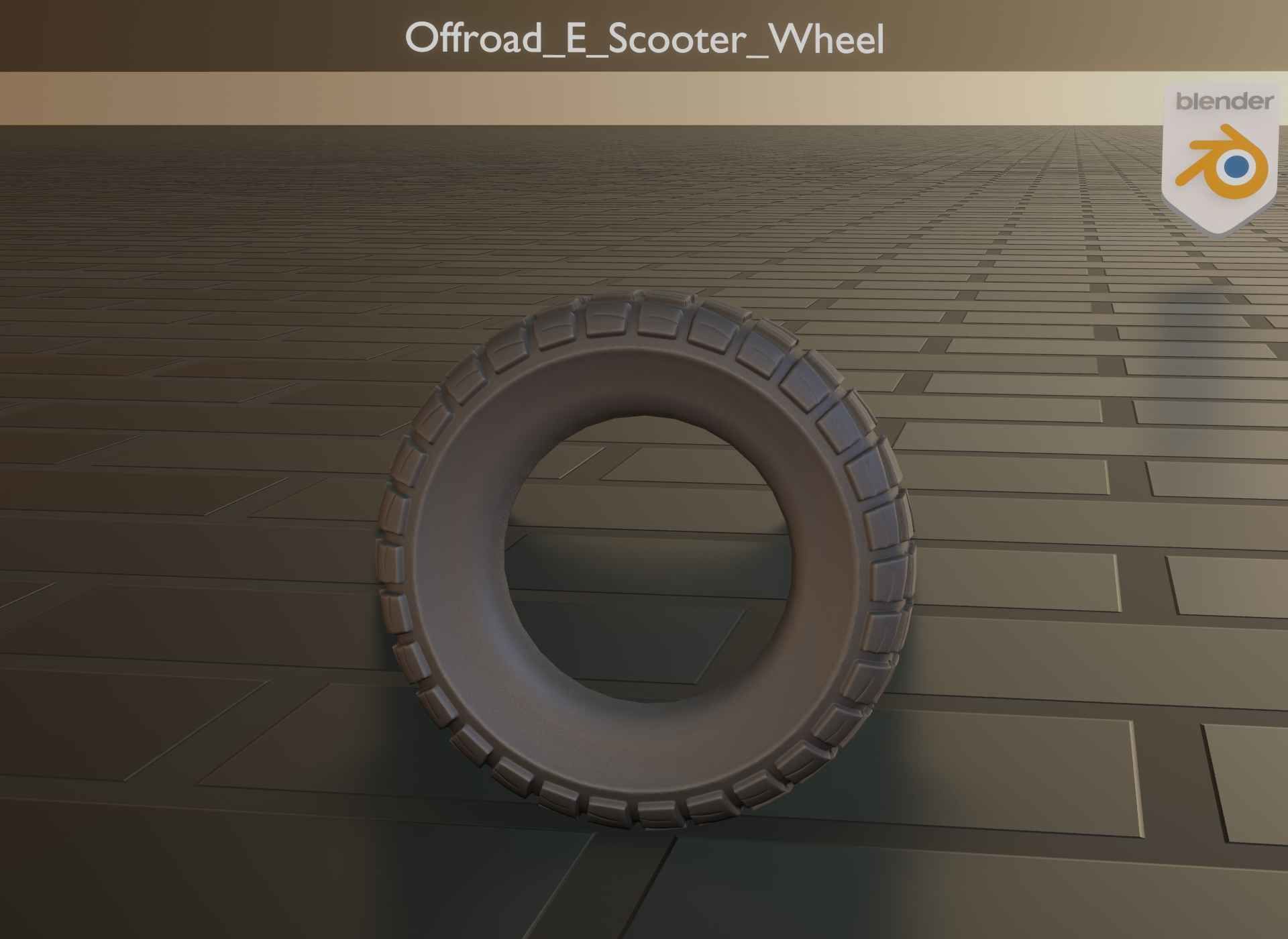  Low-Poly Offroad E-Scooter Wheel Low-poly 3D model_63