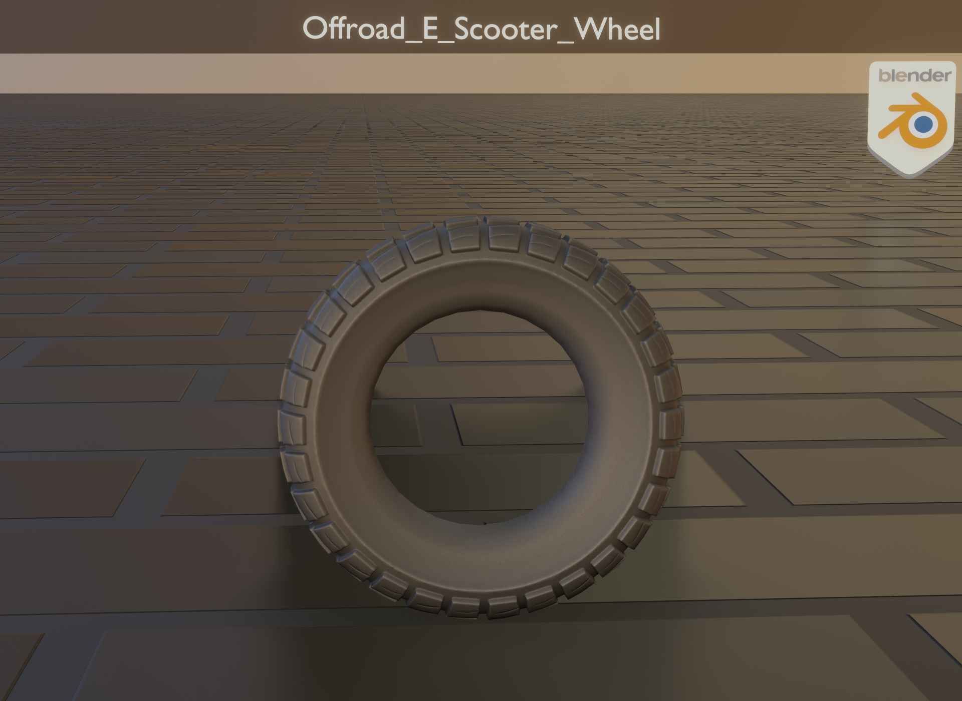  Low-Poly Offroad E-Scooter Wheel Low-poly 3D model_27