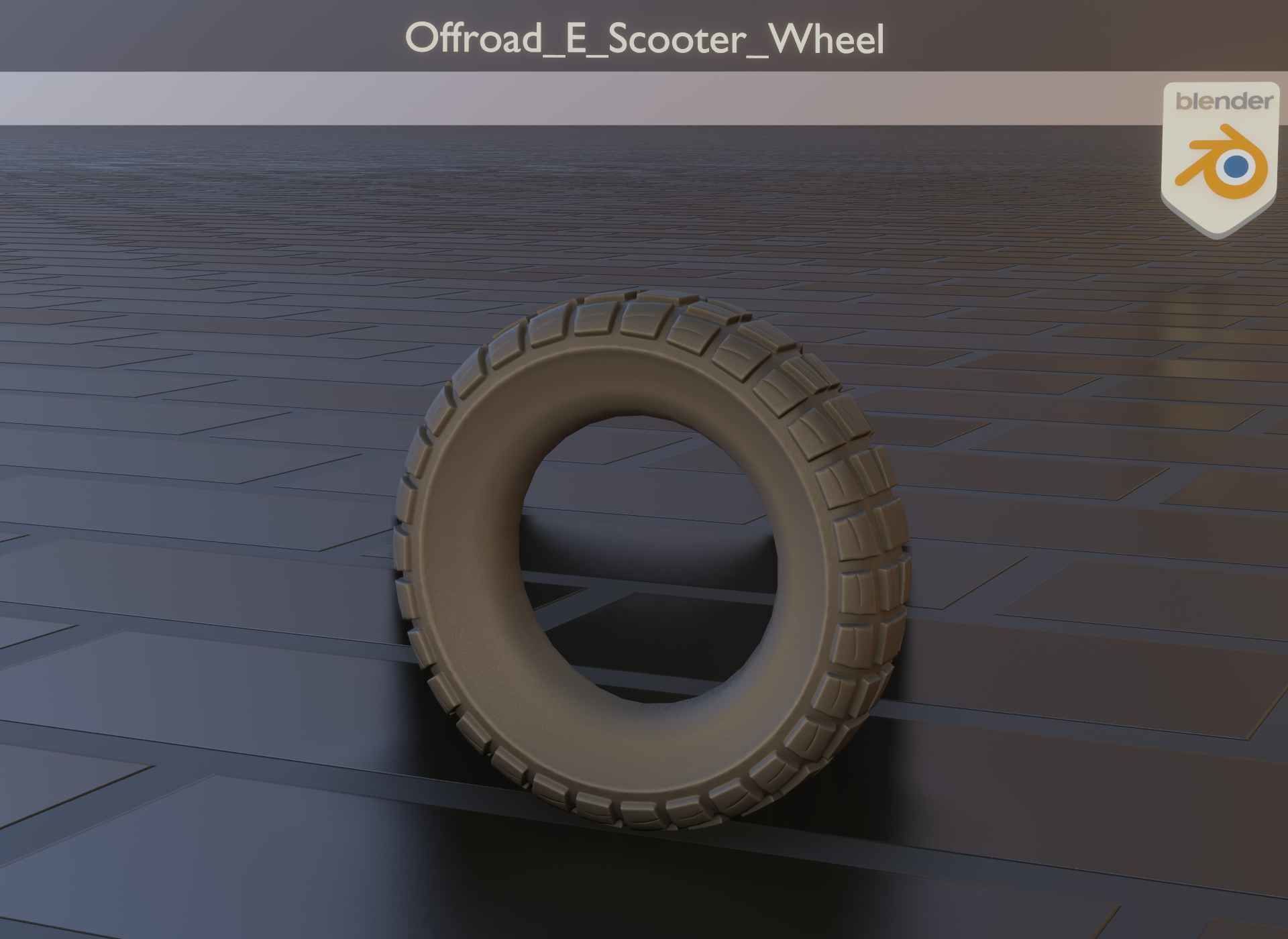  Low-Poly Offroad E-Scooter Wheel Low-poly 3D model_19