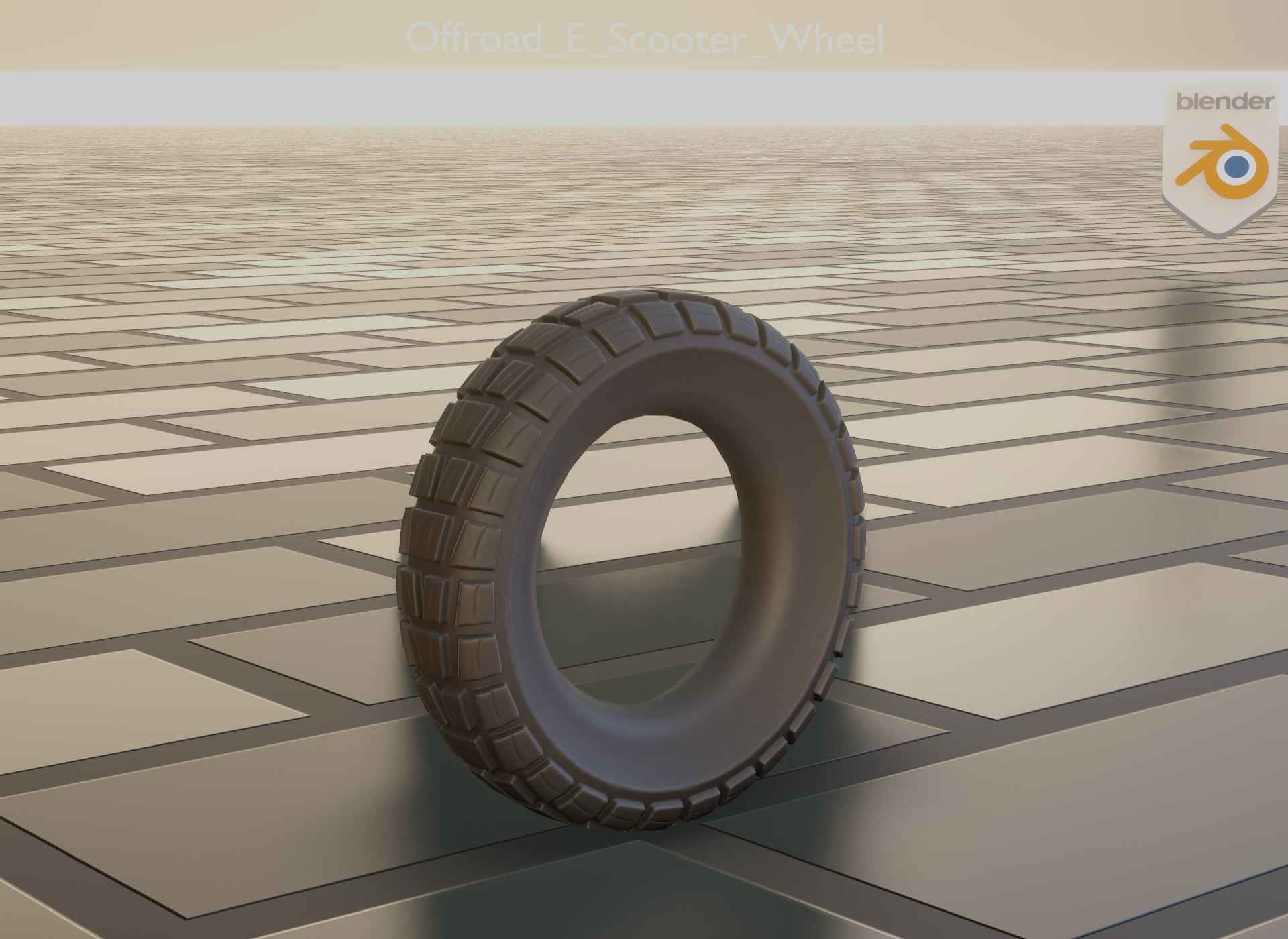  Low-Poly Offroad E-Scooter Wheel Low-poly 3D model_74