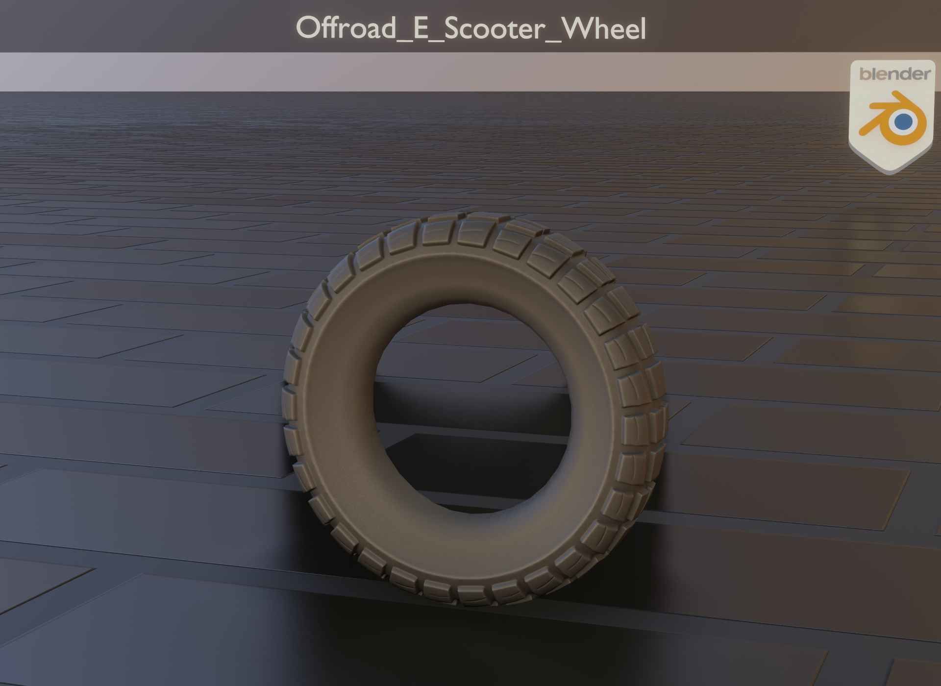  Low-Poly Offroad E-Scooter Wheel Low-poly 3D model_20
