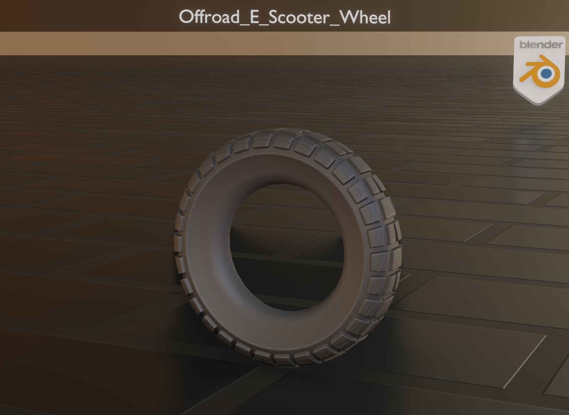  Low-Poly Offroad E-Scooter Wheel Low-poly 3D model_60