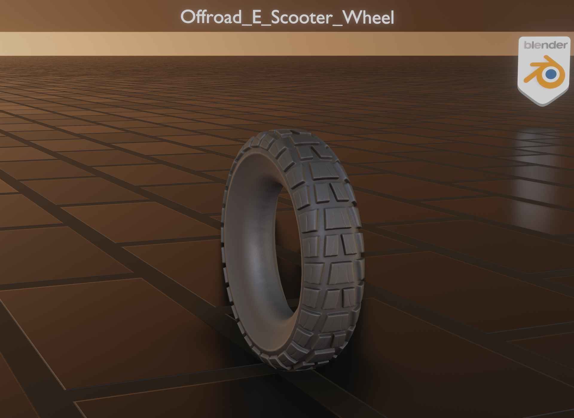  Low-Poly Offroad E-Scooter Wheel Low-poly 3D model_51