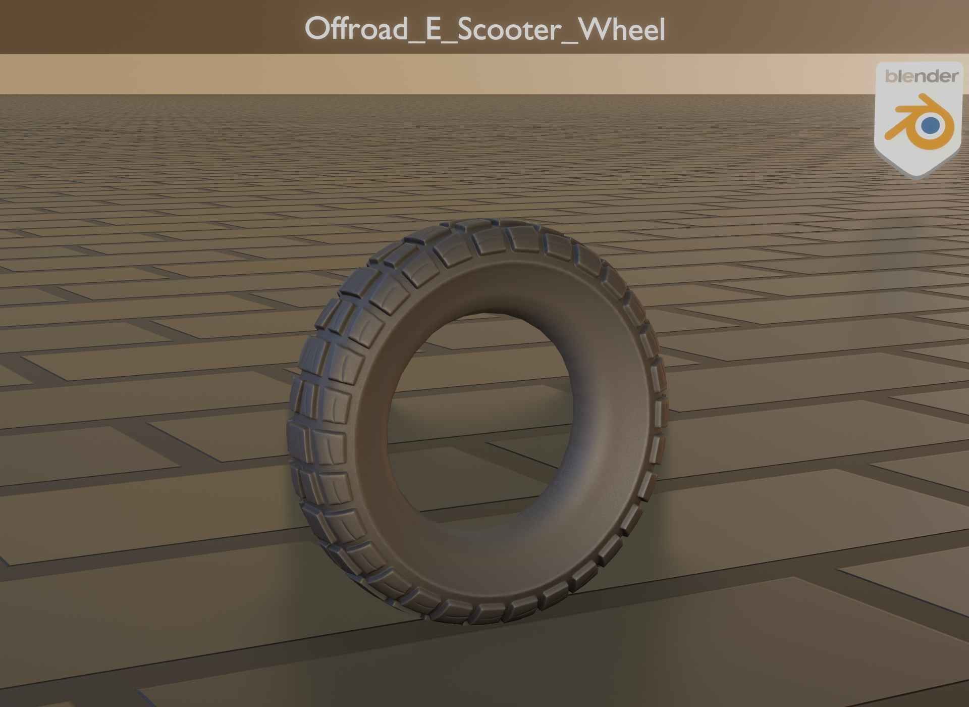  Low-Poly Offroad E-Scooter Wheel Low-poly 3D model_32