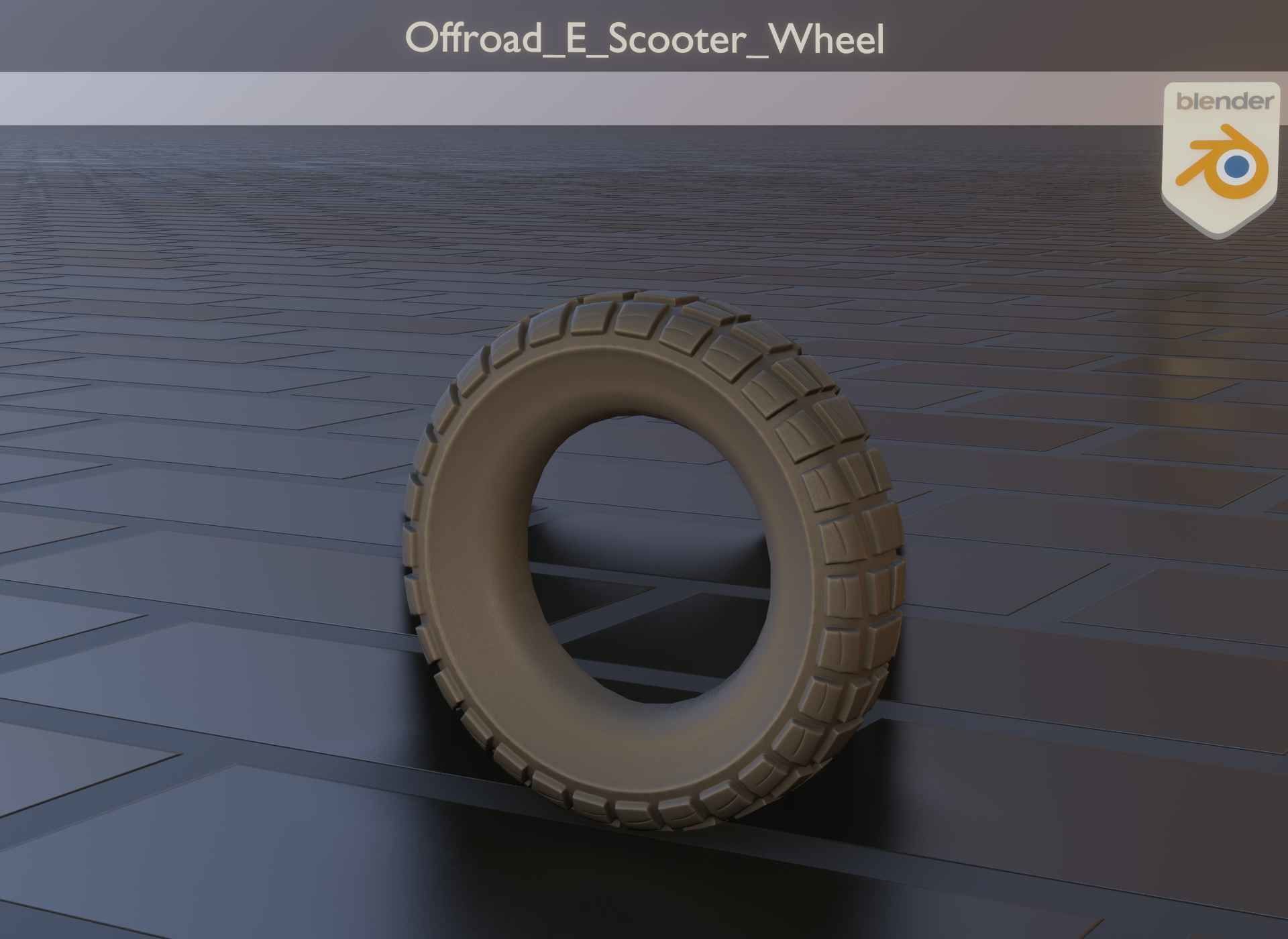  Low-Poly Offroad E-Scooter Wheel Low-poly 3D model_18
